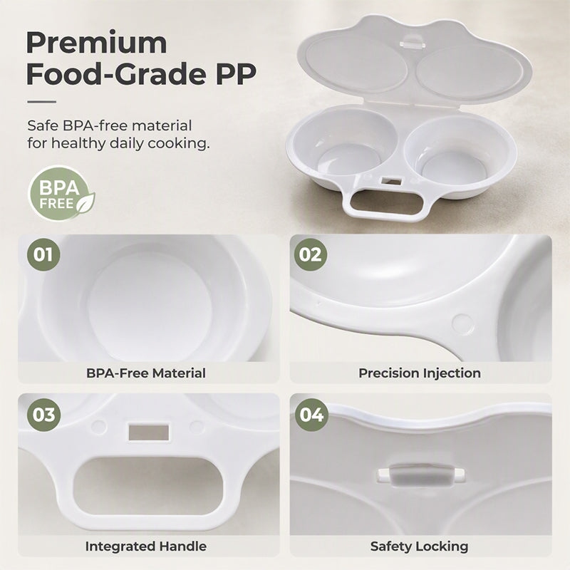 Microwave Egg Poacher Dual‑cavity, non‑stick & easy clean. Healthier than frying – stock up & save! 🏠✅