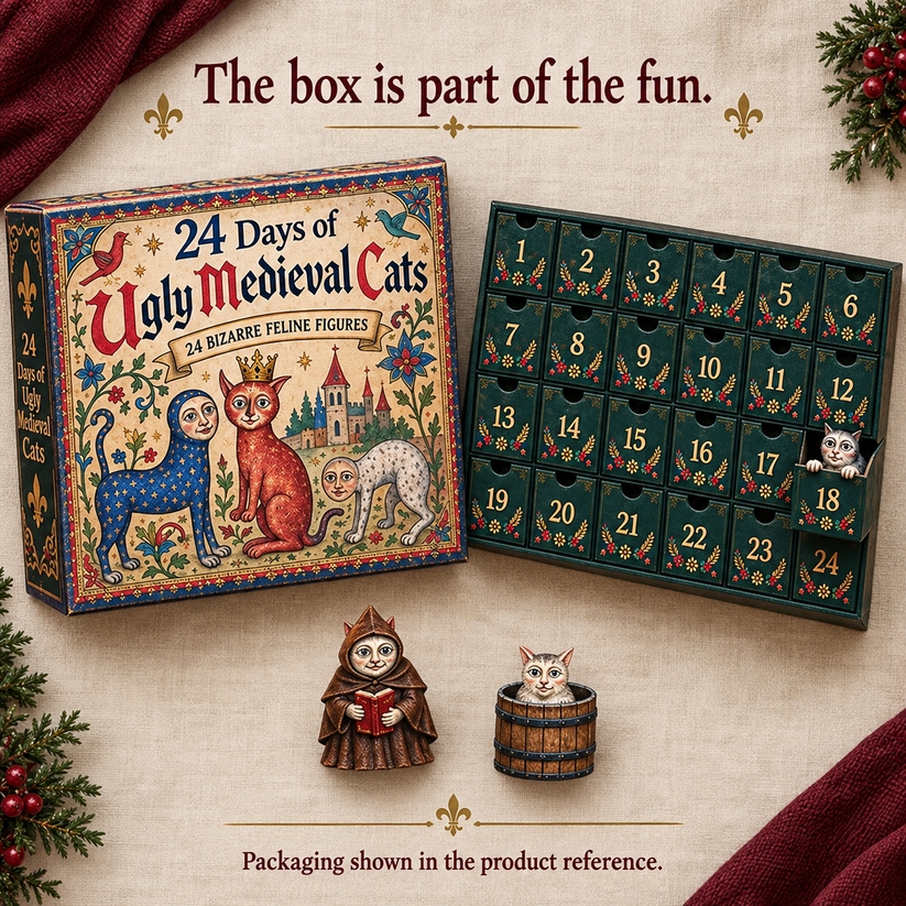 🐈🏰 24 Days of Ugly Medieval Cats – Hilariously Weird Cat Advent Calendar 2026