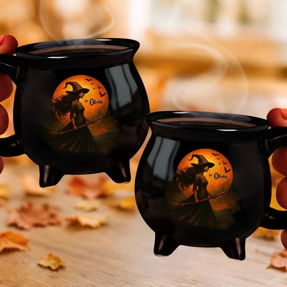 🪄Witch Cauldron Coffee Mug - Halloween Witchy Gifts For Besties, Family - Witching You A Wicked Brew🧙‍♀