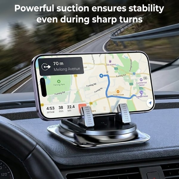 360° Rotating Car Phone Holder ,Suction for All Phones Universal Anti-Shake Car Mount Accessories