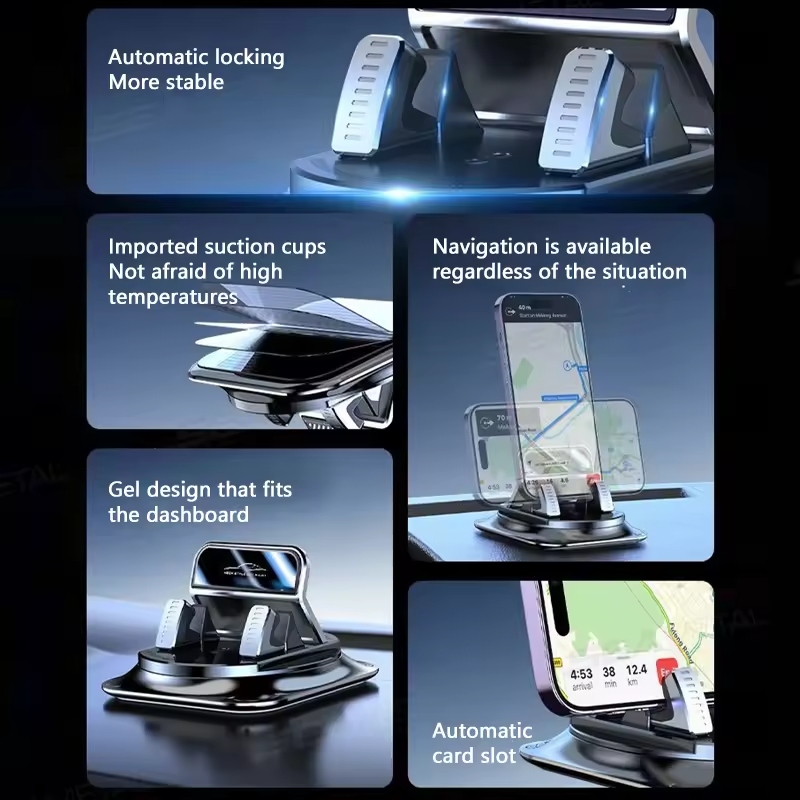 360° Rotating Car Phone Holder ,Suction for All Phones Universal Anti-Shake Car Mount Accessories
