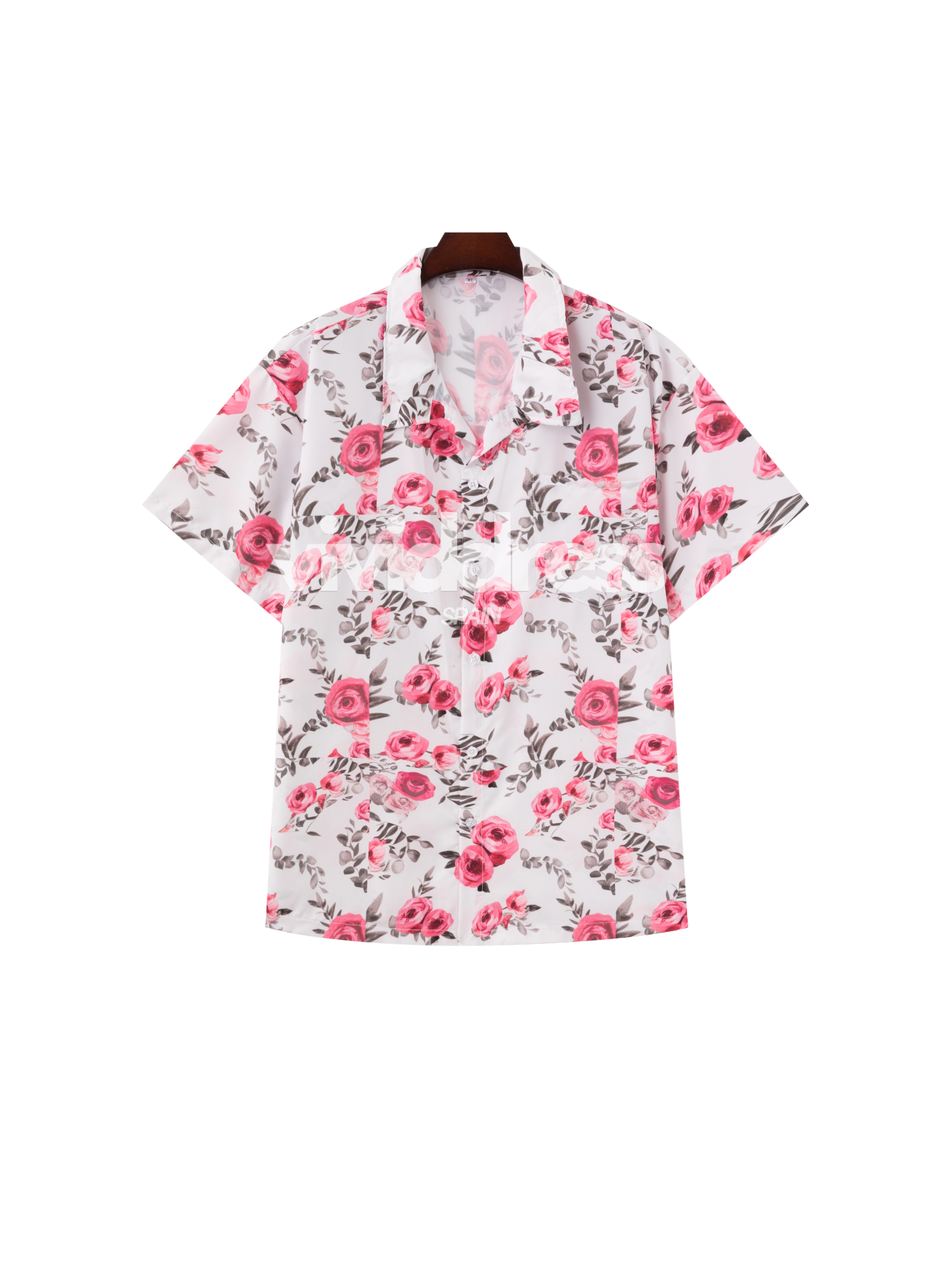 Men's Casual Flowers Print Hawaiian Holiday Short Sleeve Shirt