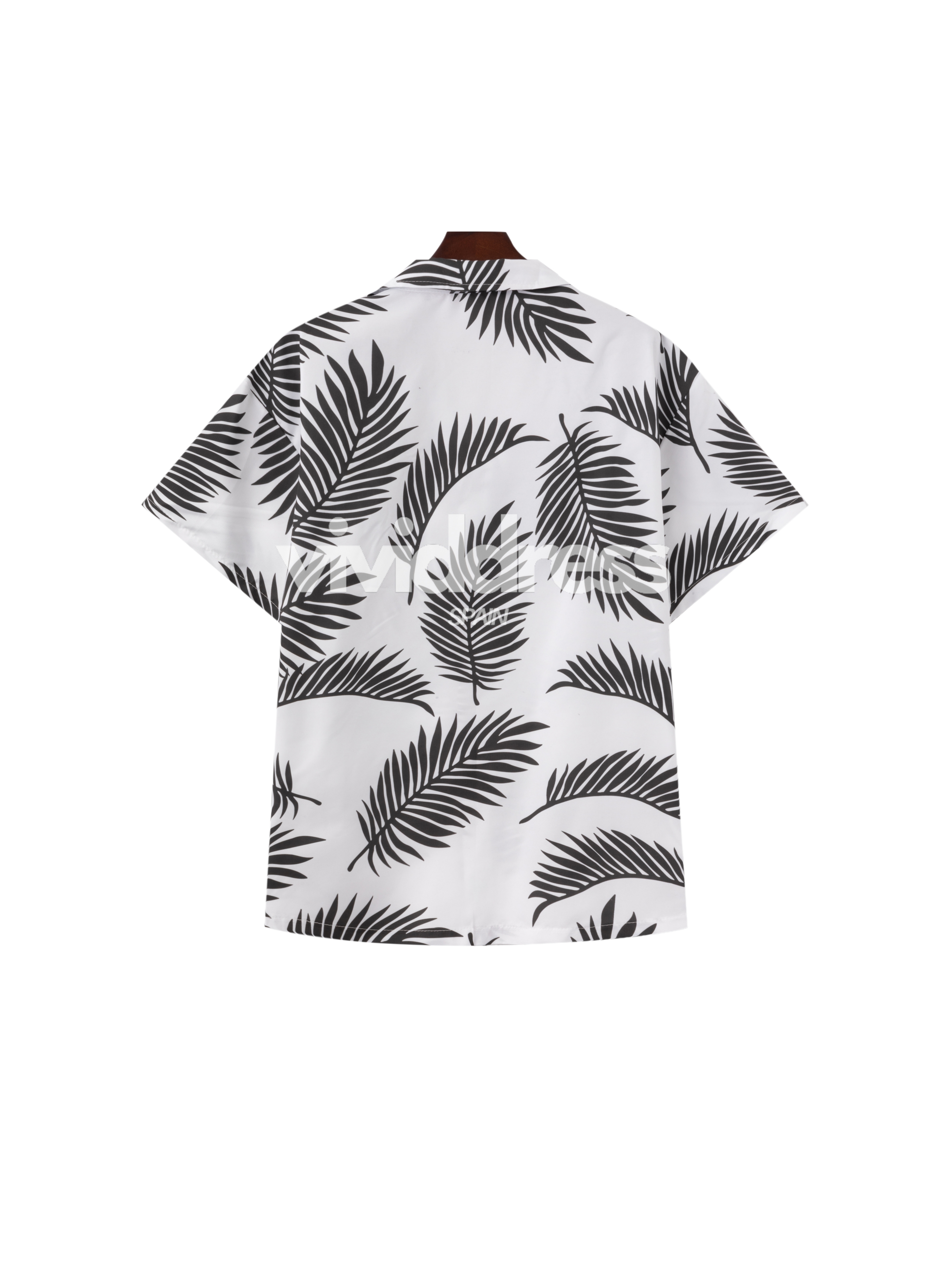 Men's Casual Leaf Print Beach Hawaiian Holiday Short Sleeve Shirt