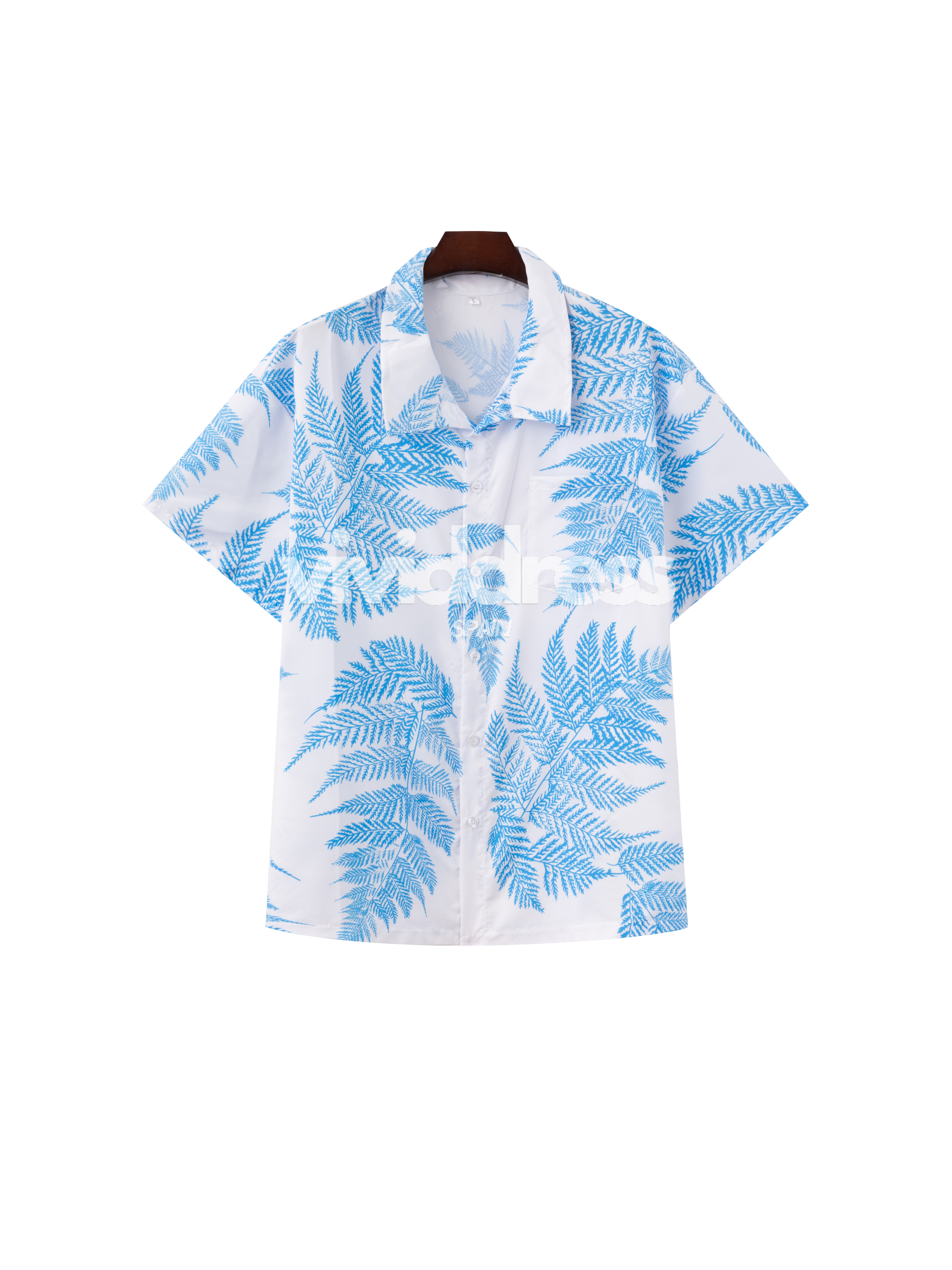 Men's Casual  Leaves Print Summer Holiday Short Sleeve Shirt