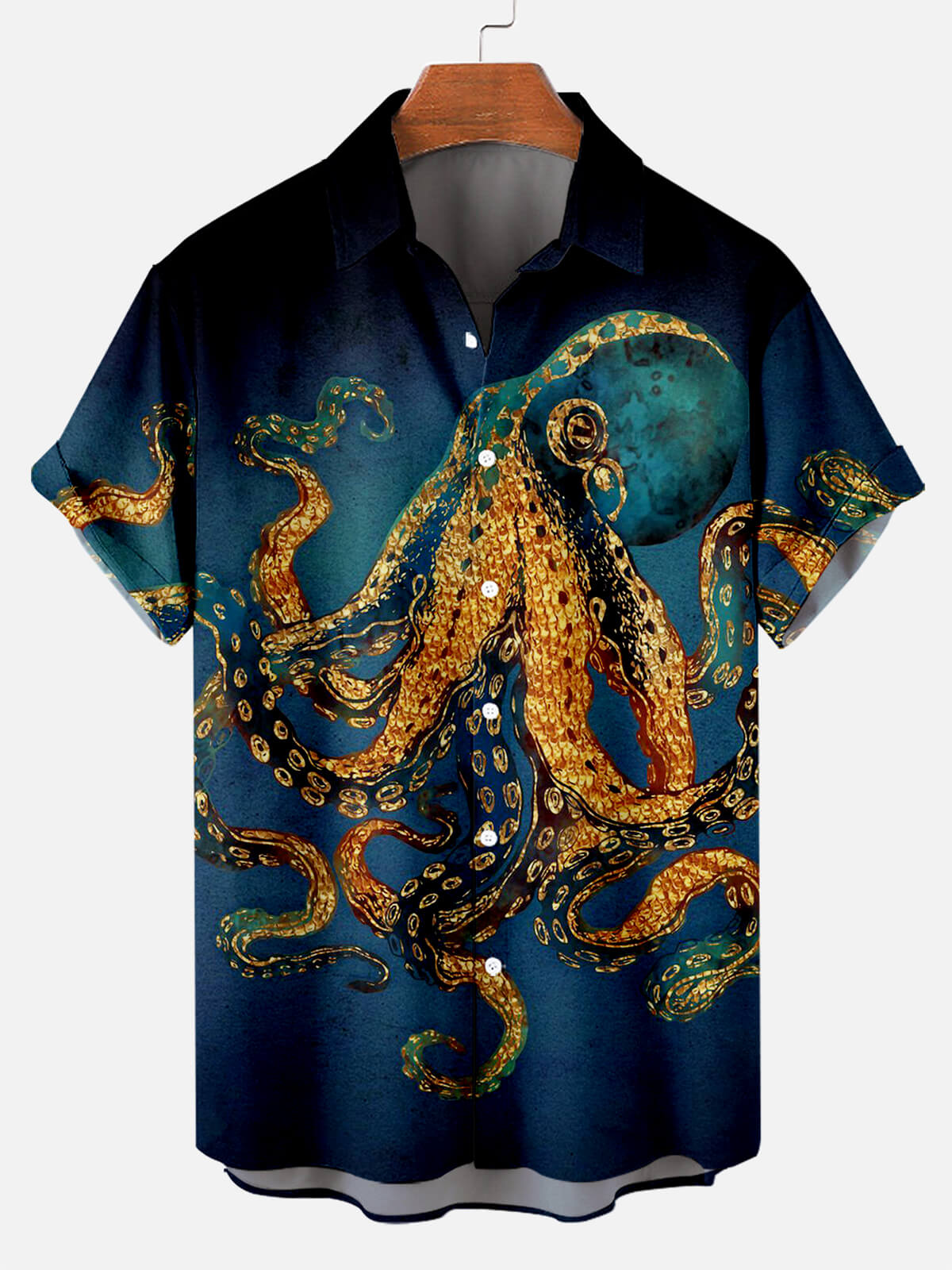 Cthulhu Octopus Pattern Men's Short Sleeve Tops