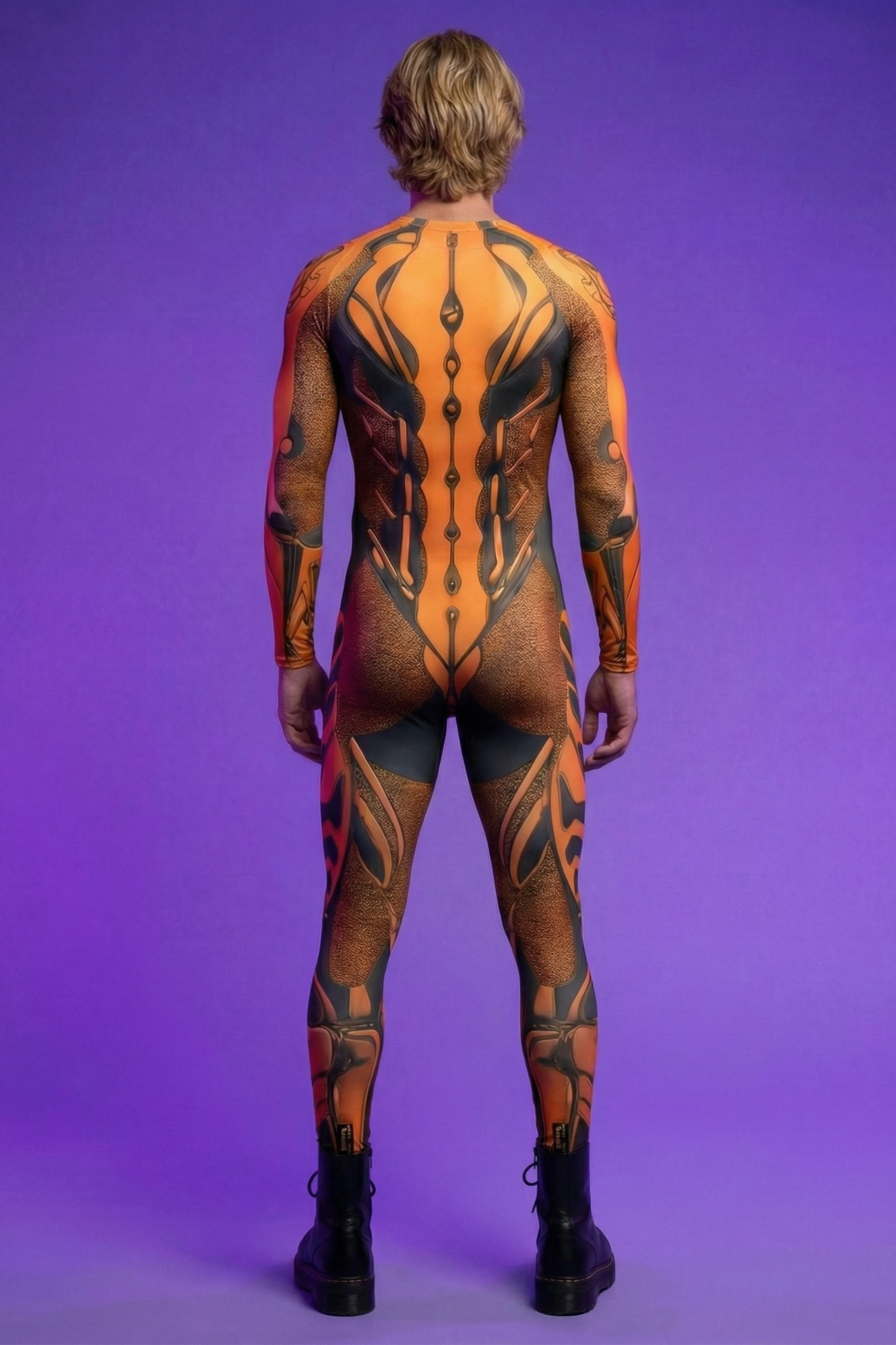 Futuristic Rave Orange Bodysuit AS002
