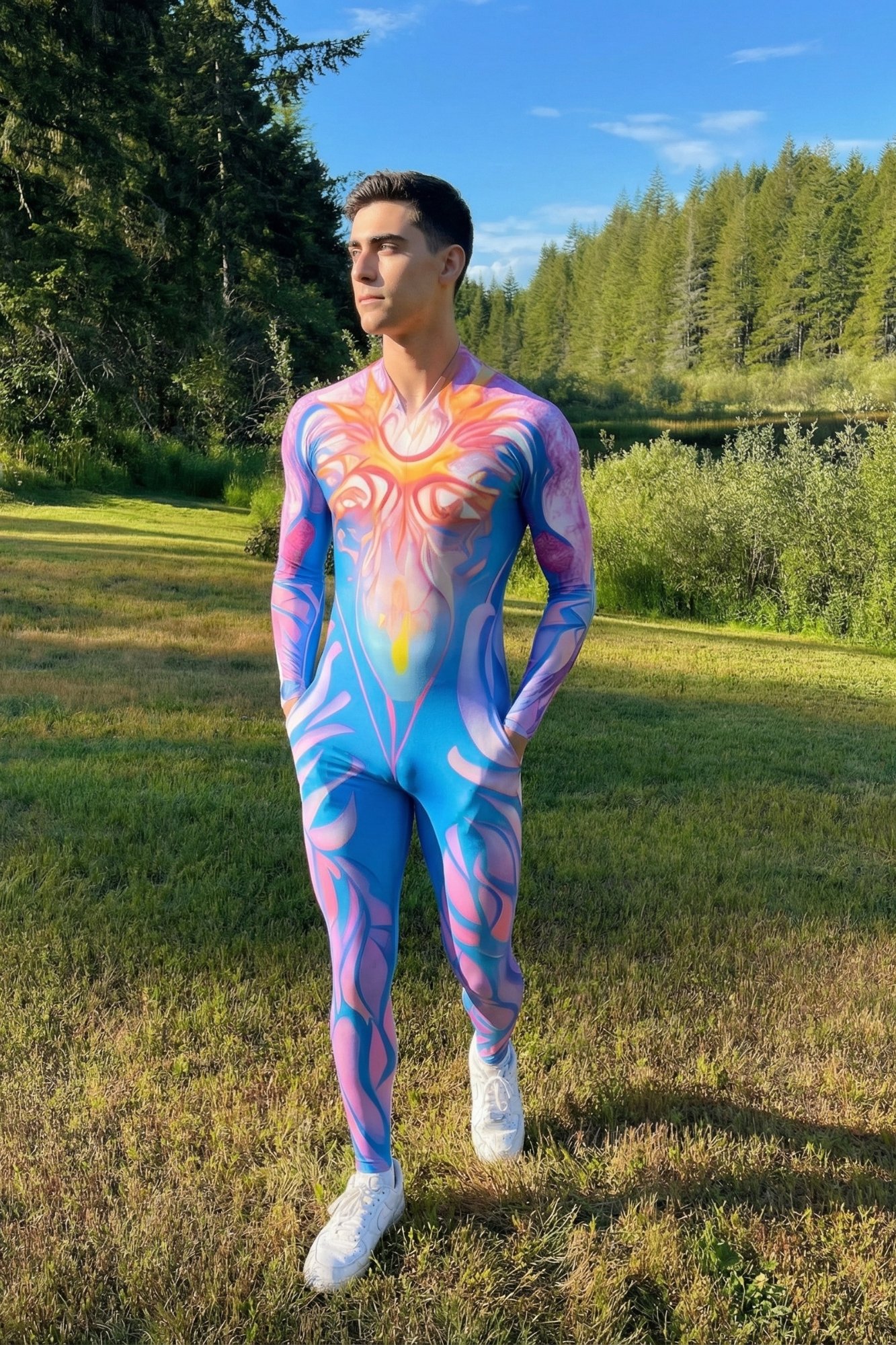 Rave Psychedelic Print Bodysuit AS004