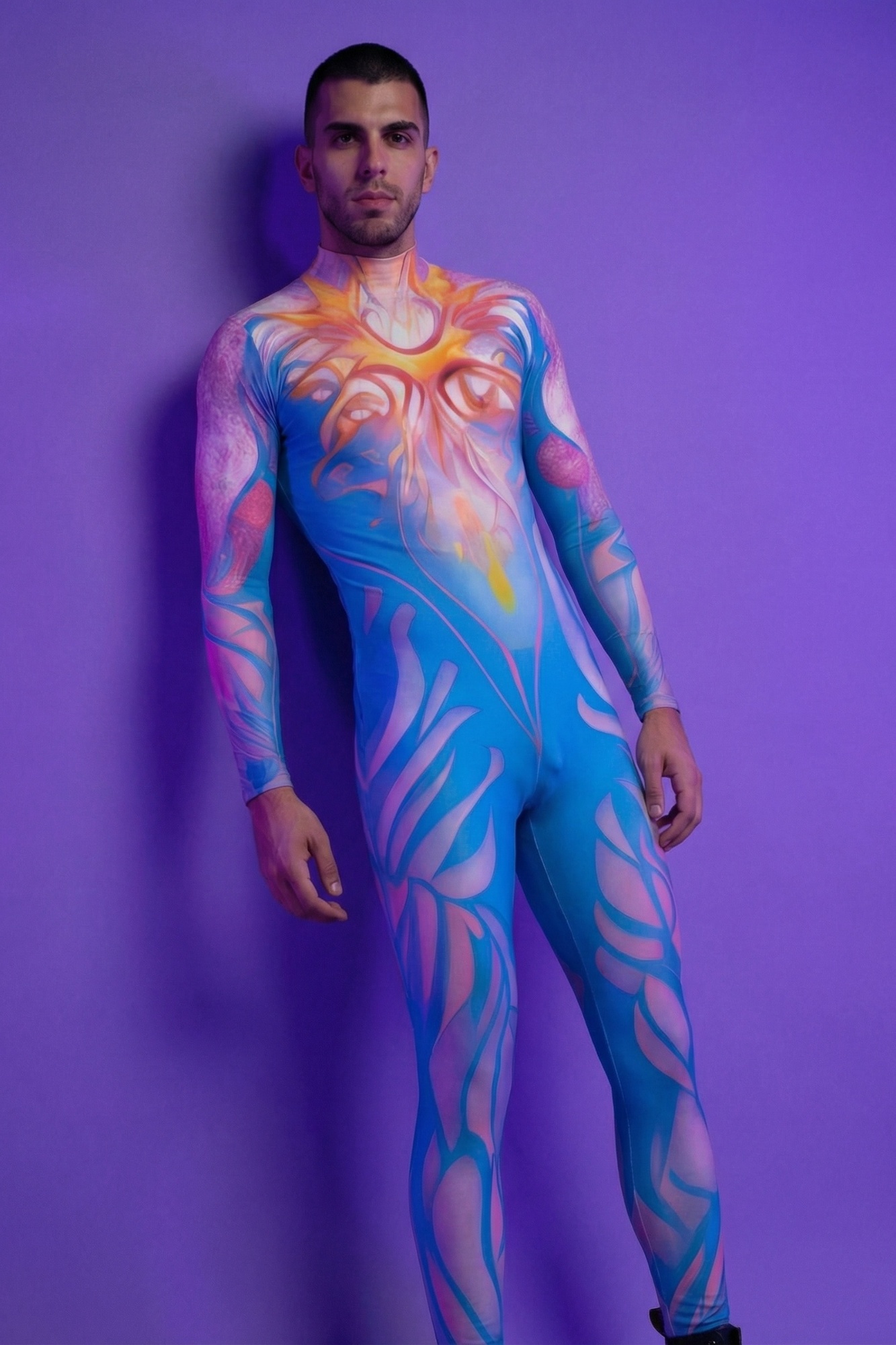 Rave Psychedelic Print Bodysuit AS004