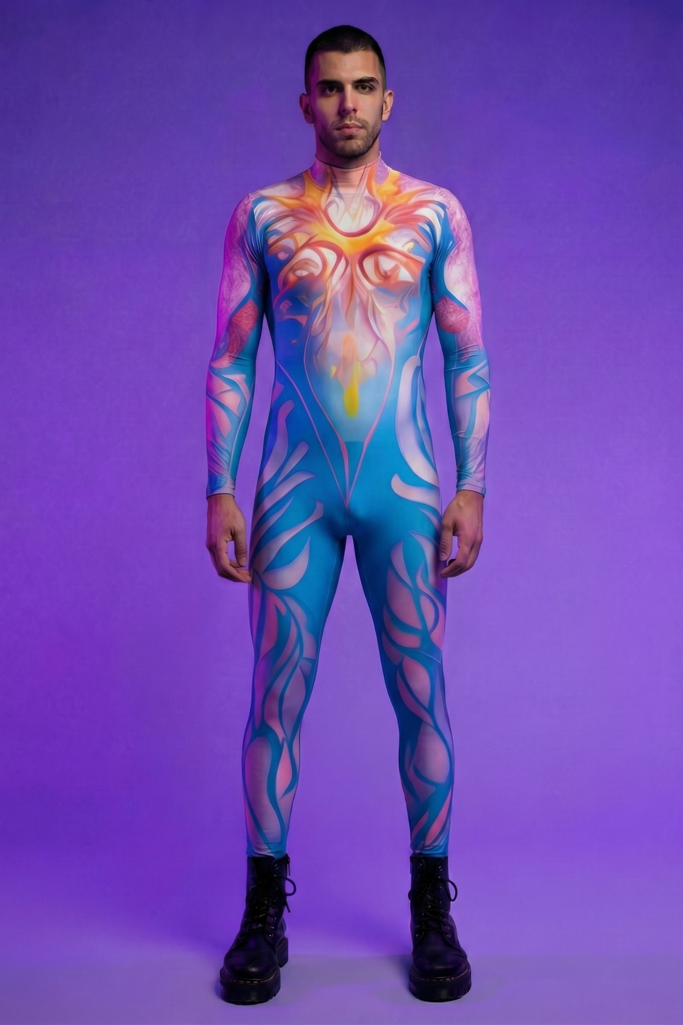 Rave Psychedelic Print Bodysuit AS004