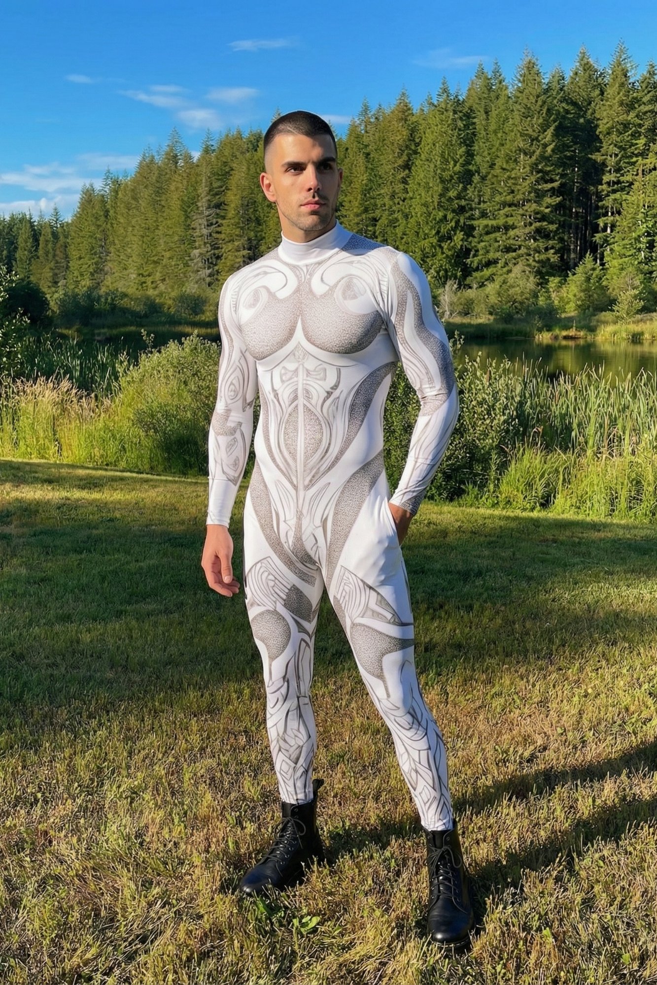 Heroic Full Graphic Print Bodysuit AS005