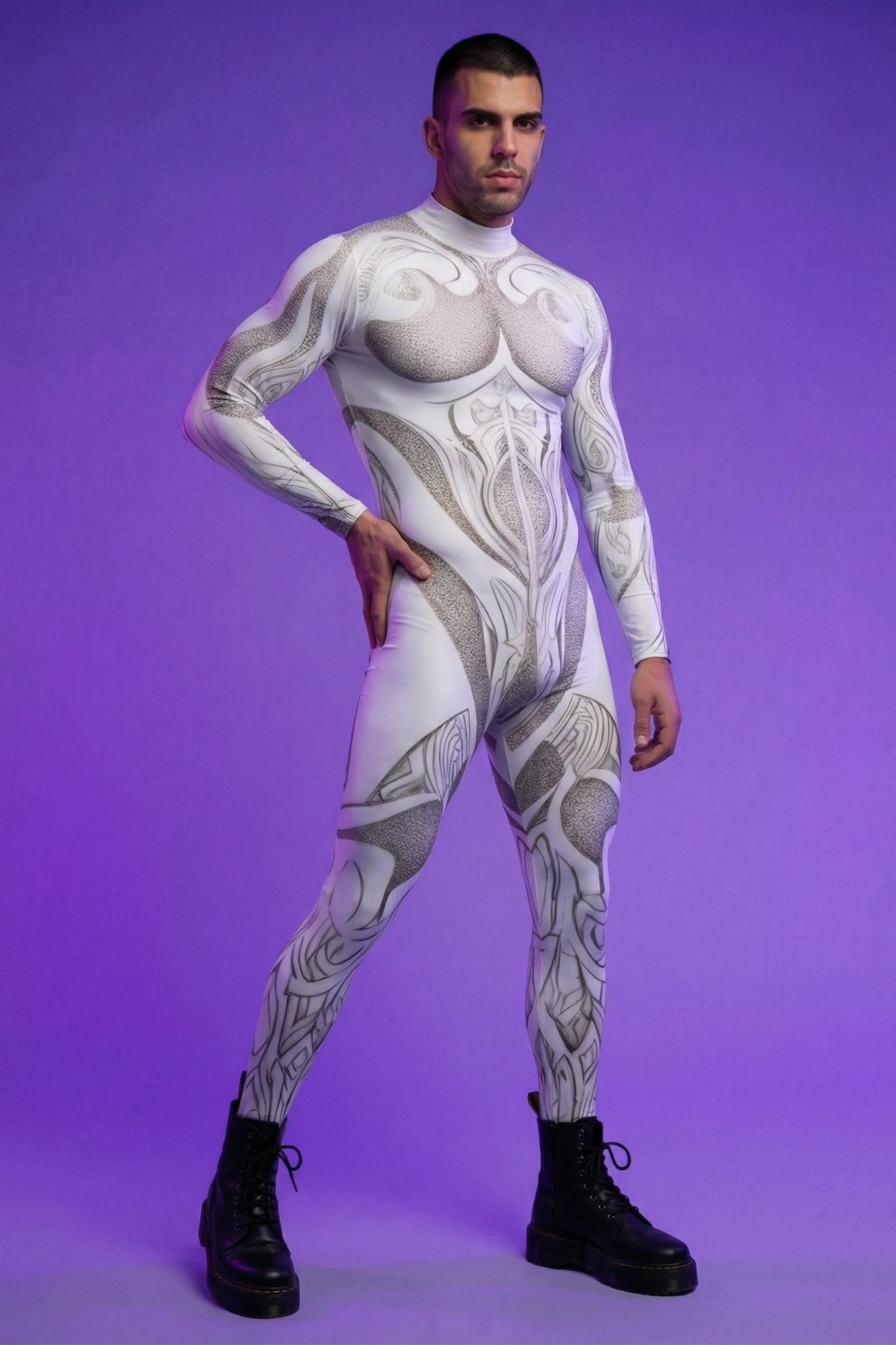 Heroic Full Graphic Print Bodysuit AS005