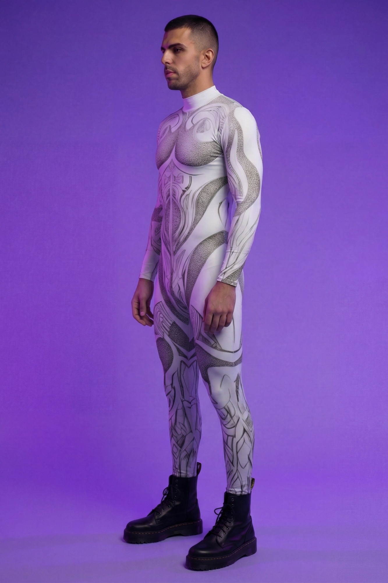 Heroic Full Graphic Print Bodysuit AS005