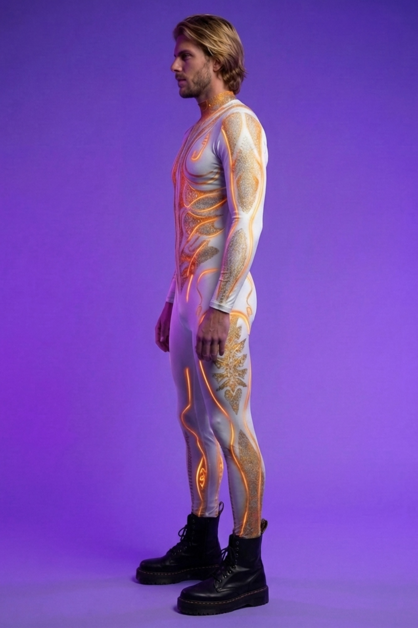 Rave God Gold Glowing Bodysuit AS012