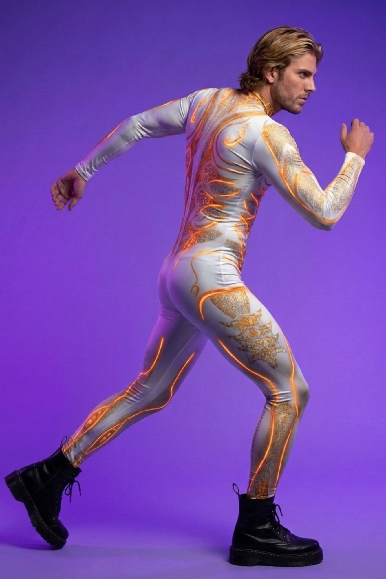 Rave God Gold Glowing Bodysuit AS012