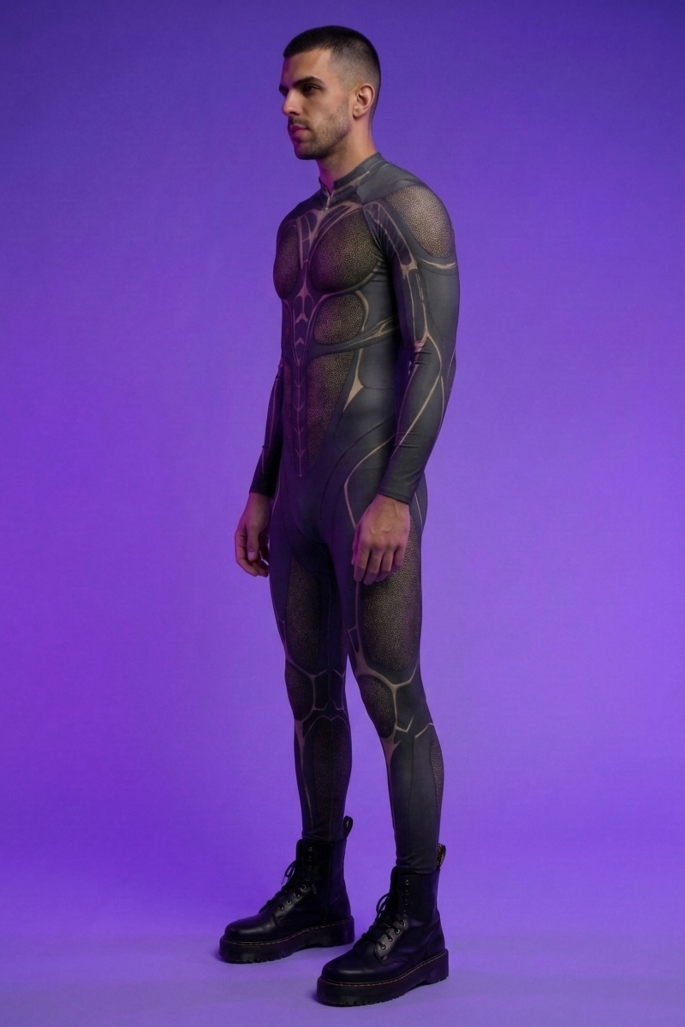 Cybernetic Warrior Mesh Panel Bodysuit AS066