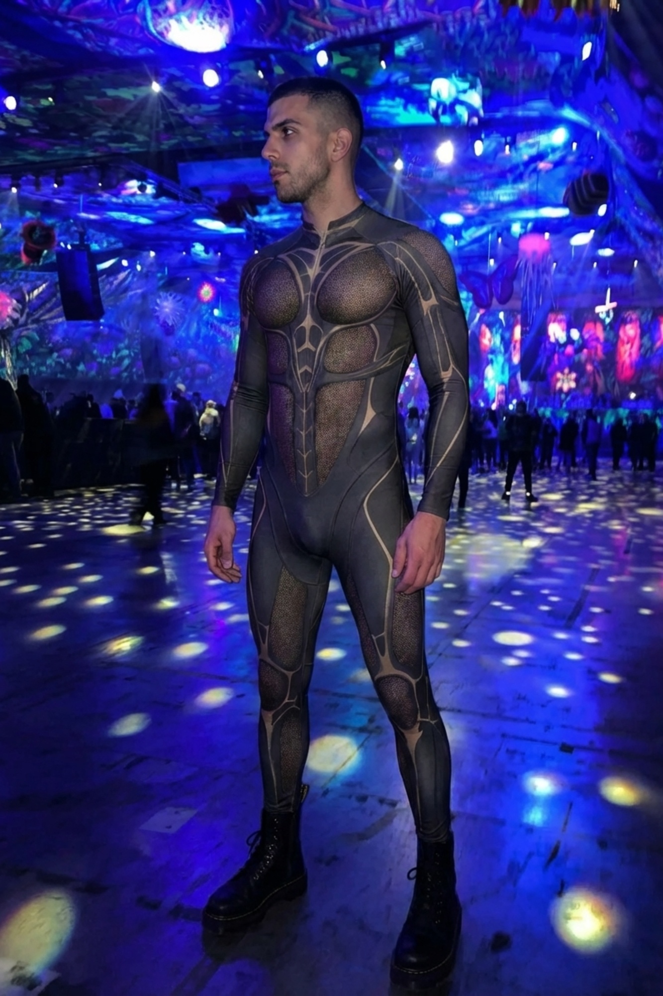 Cybernetic Warrior Mesh Panel Bodysuit AS066