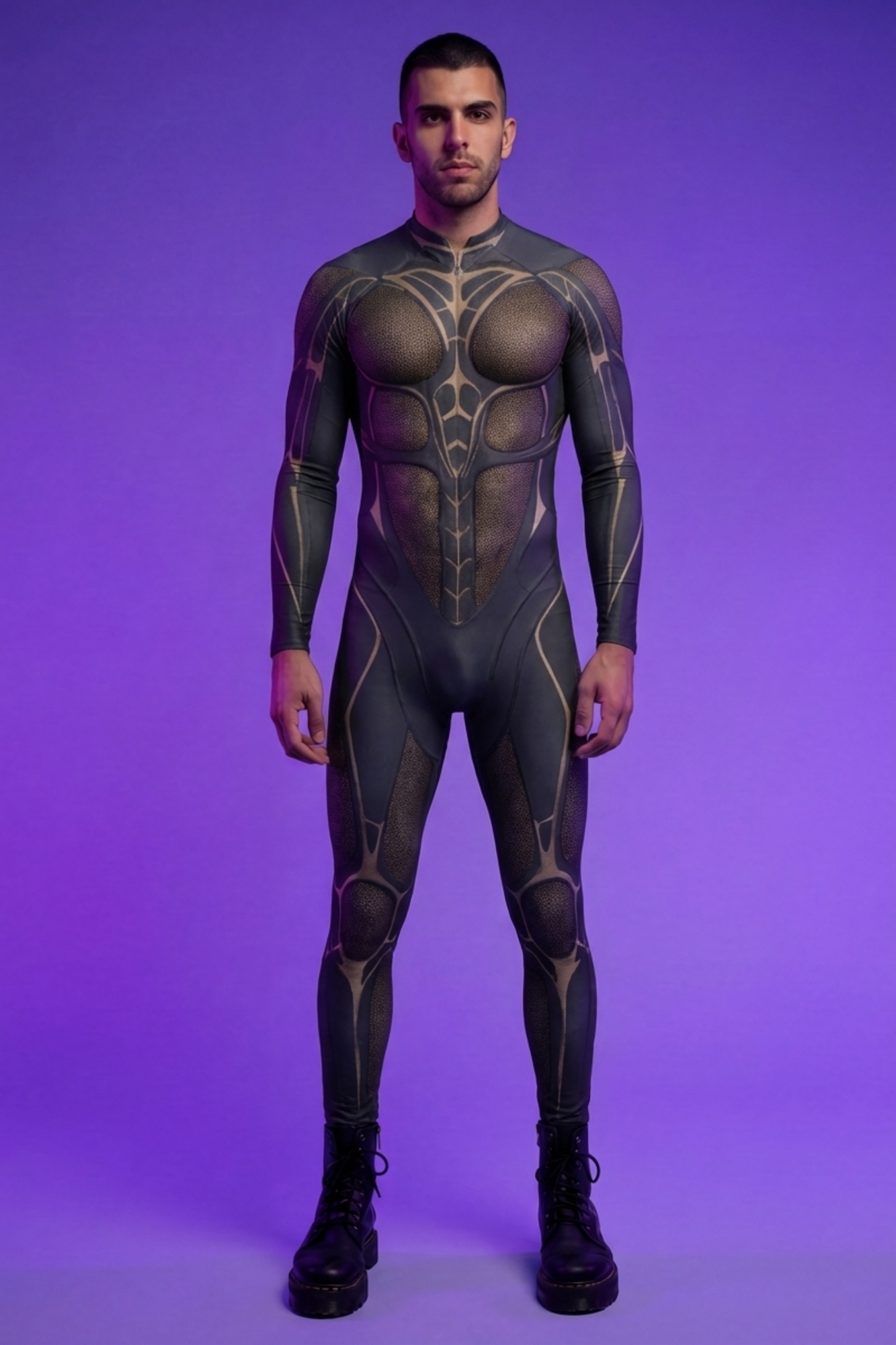 Cybernetic Warrior Mesh Panel Bodysuit AS066