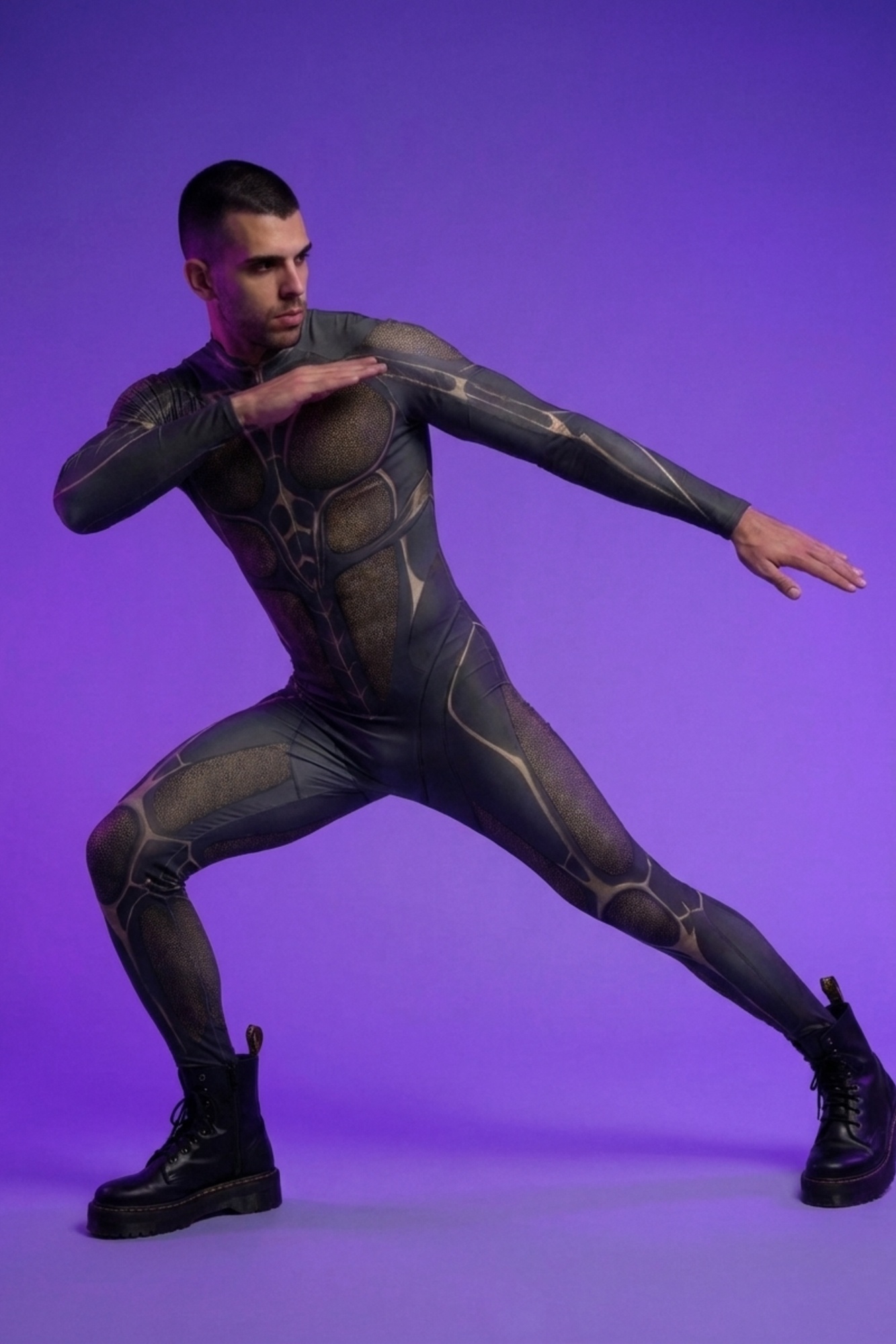 Cybernetic Warrior Mesh Panel Bodysuit AS066