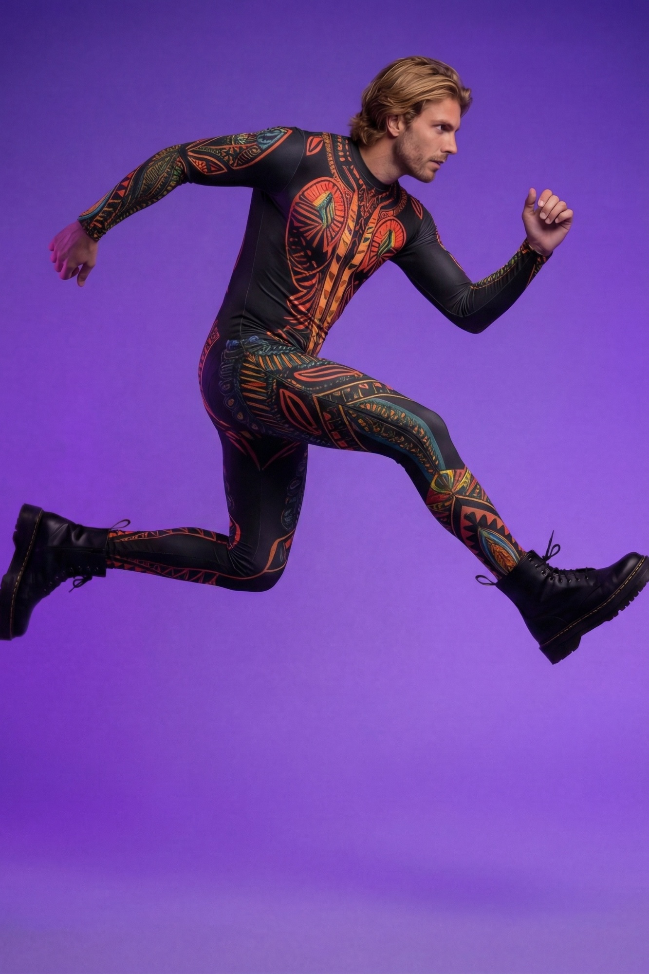 Tribal Warrior Tribal Print Bodysuit AS102