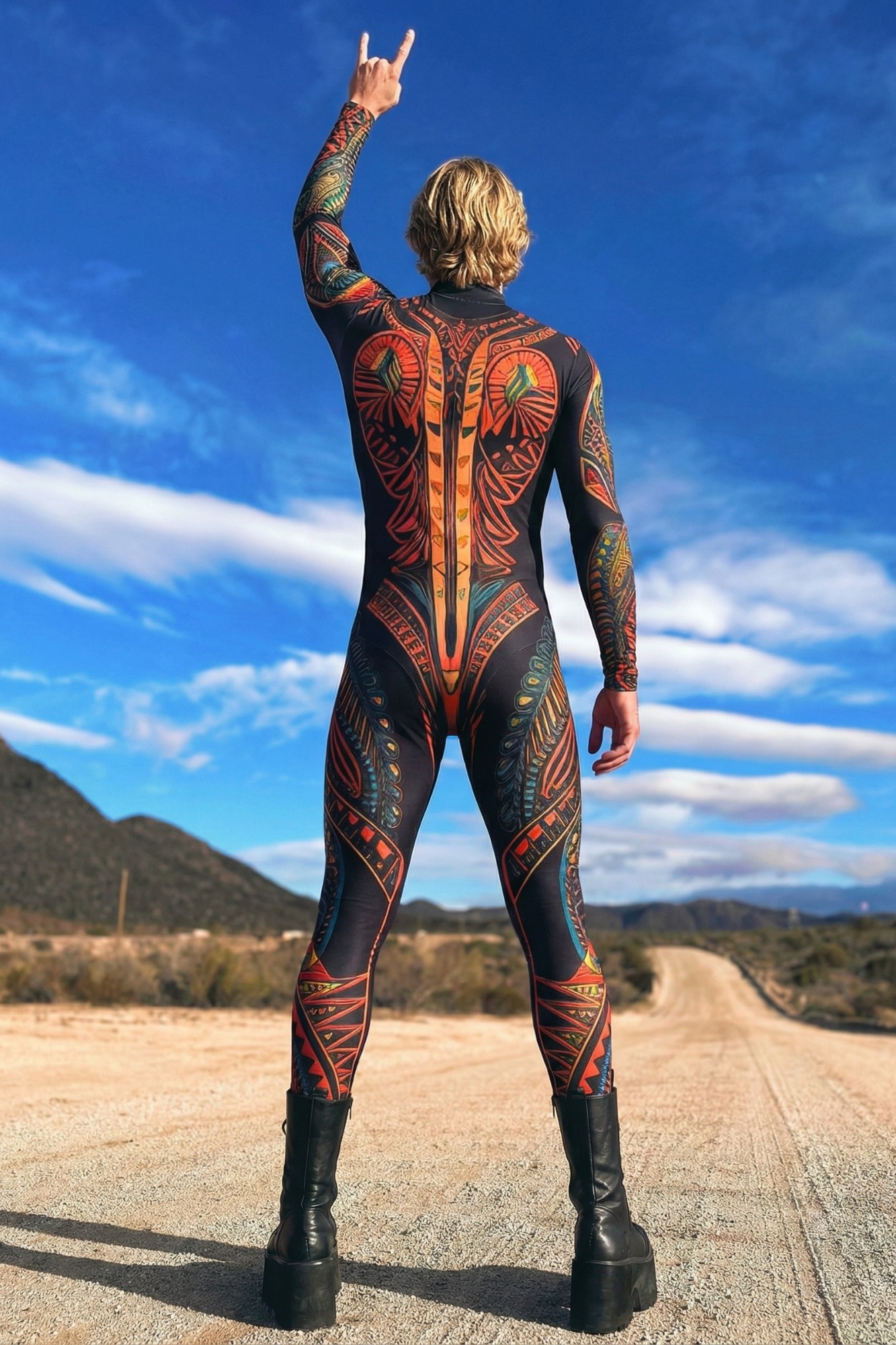 Tribal Warrior Tribal Print Bodysuit AS102