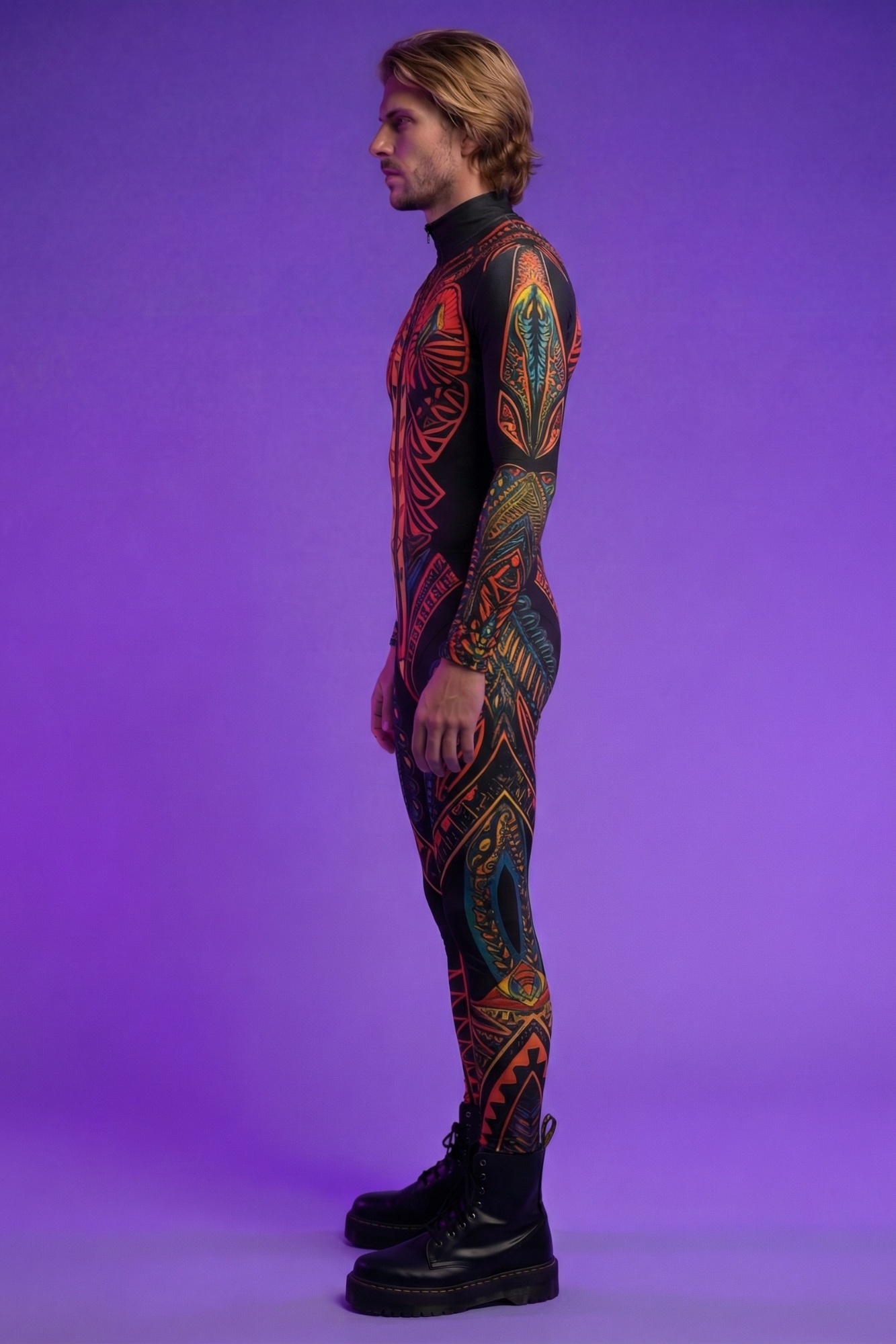 Tribal Warrior Tribal Print Bodysuit AS102