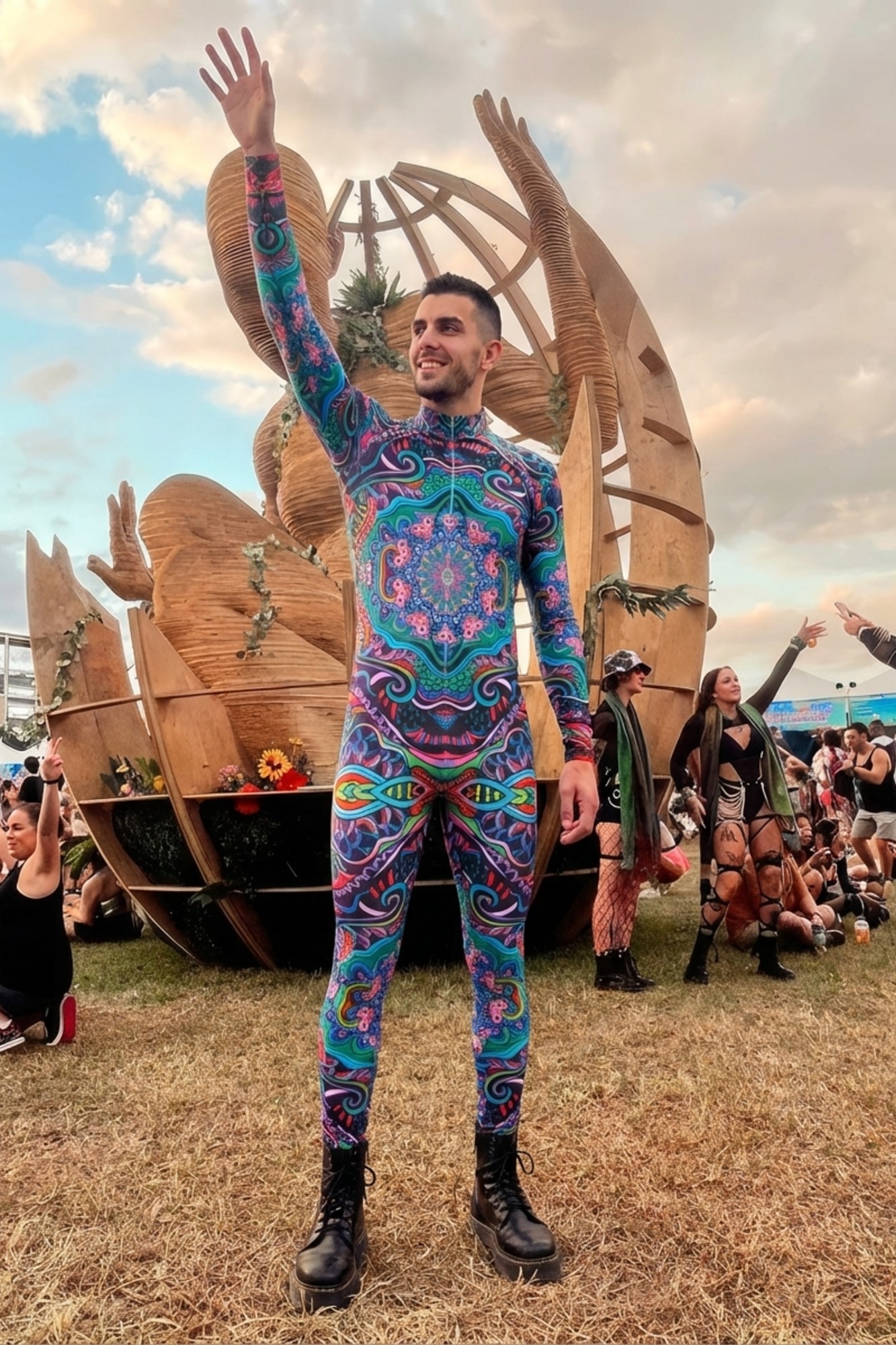 Psychedelic Graphic Bodysuit VS029