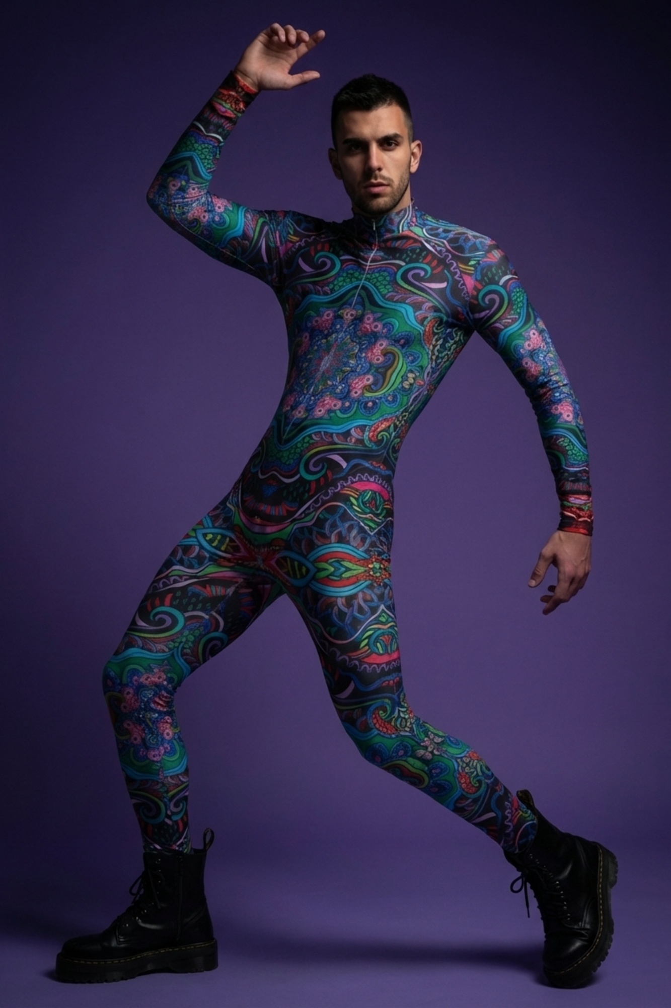 Psychedelic Graphic Bodysuit VS029