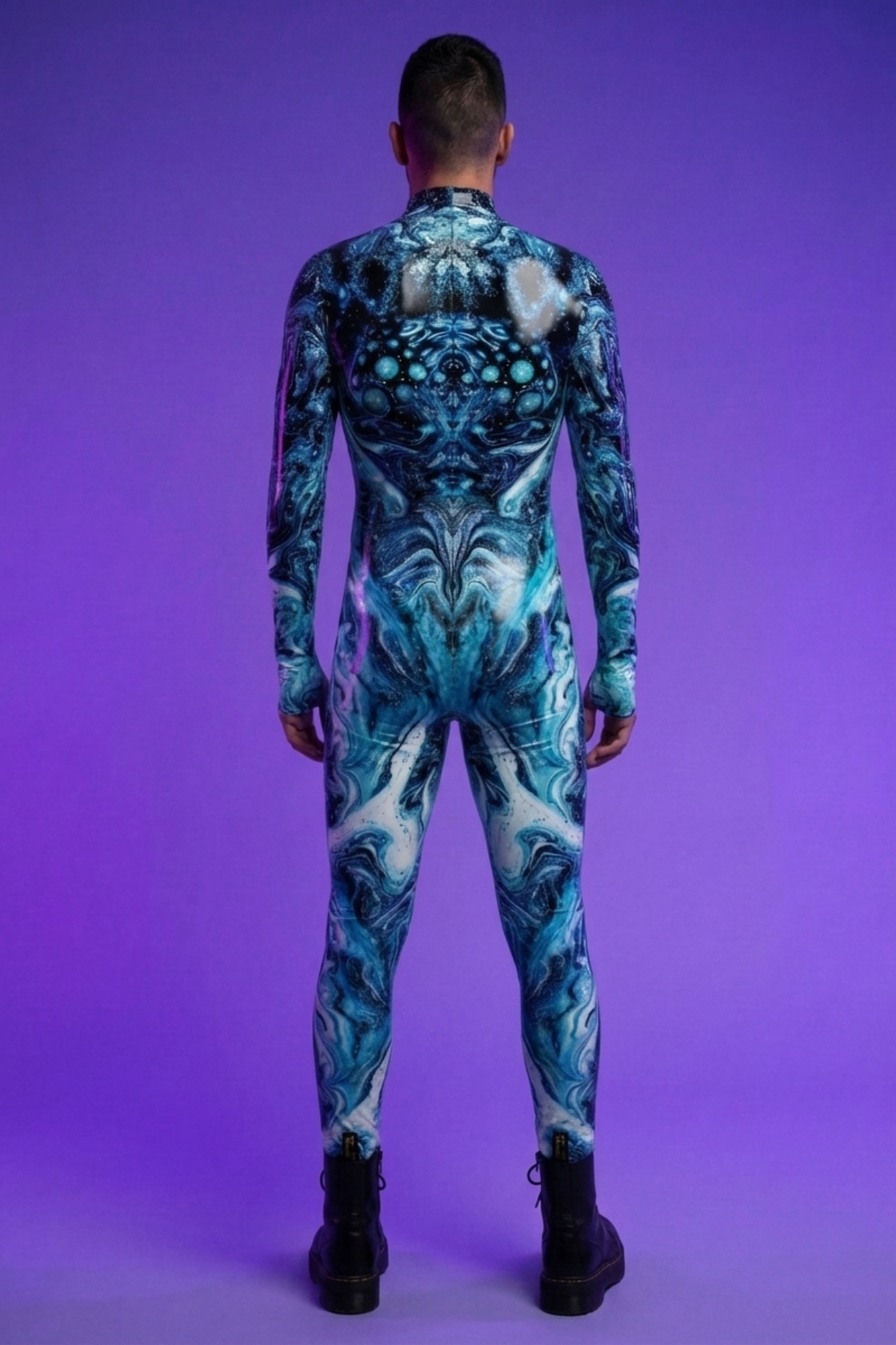Euphoric Blue Marbled Bodysuit VV007