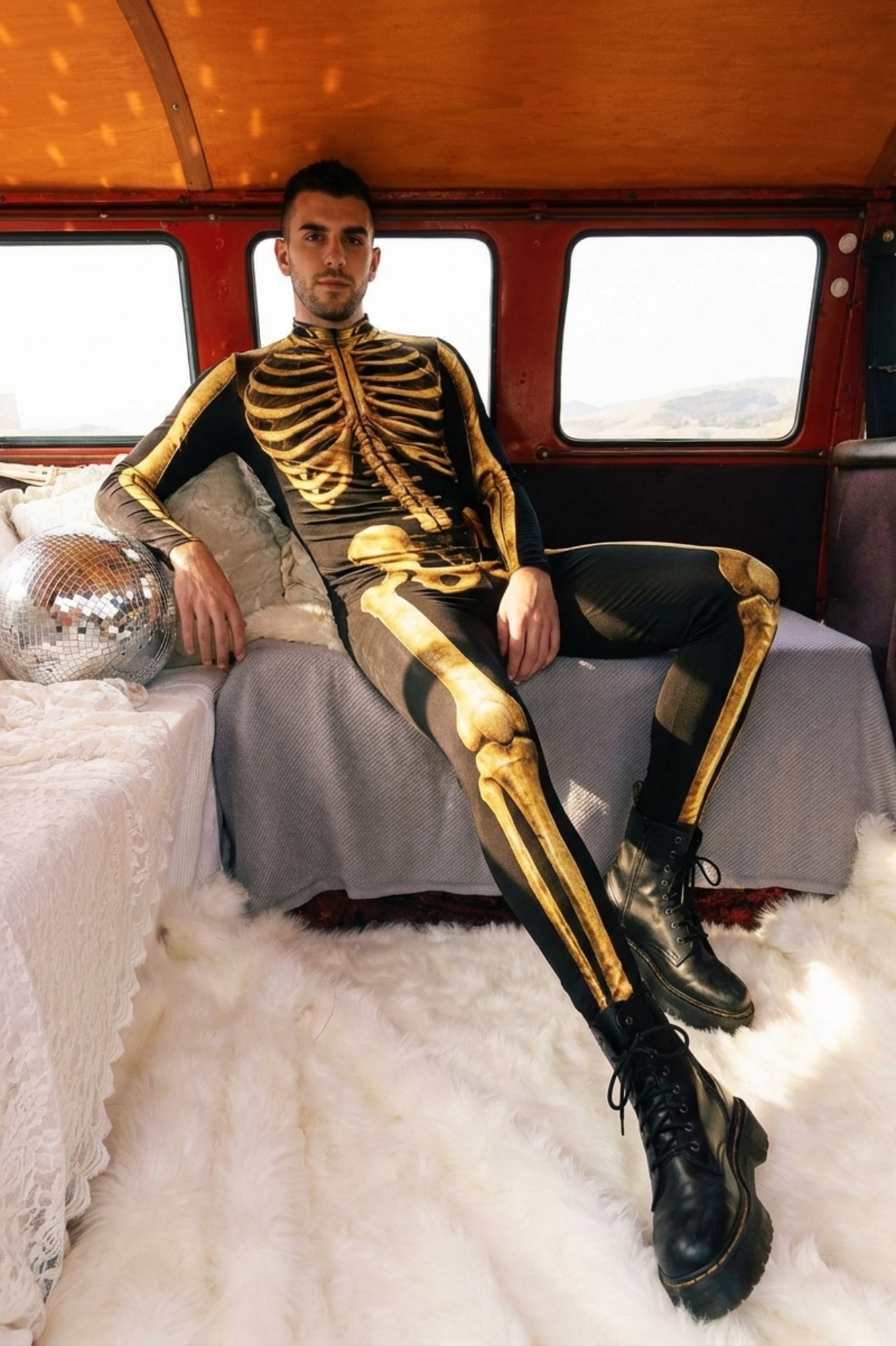 Gilded Festival Skeleton Bodysuit VV026