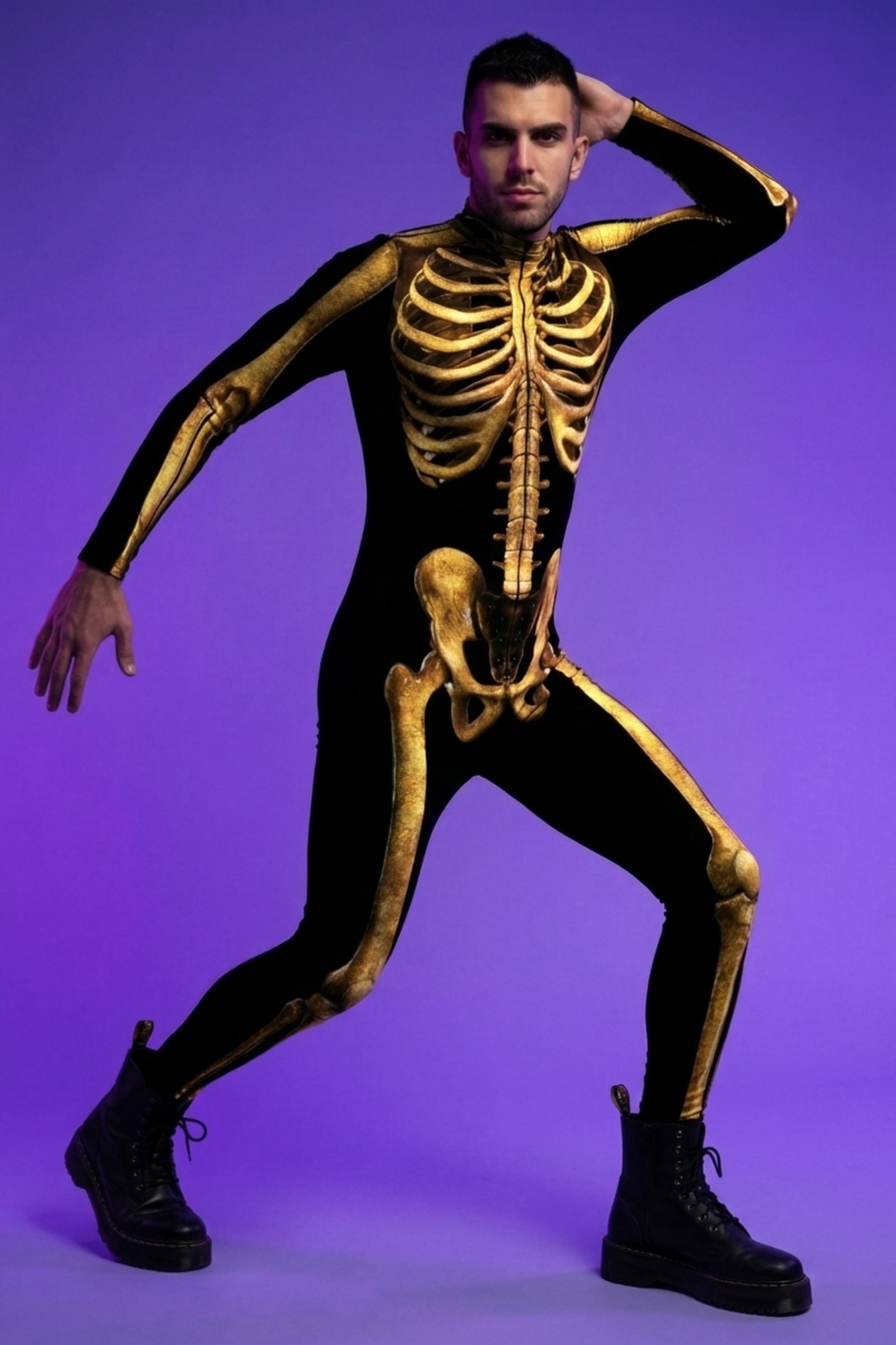 Gilded Festival Skeleton Bodysuit VV026