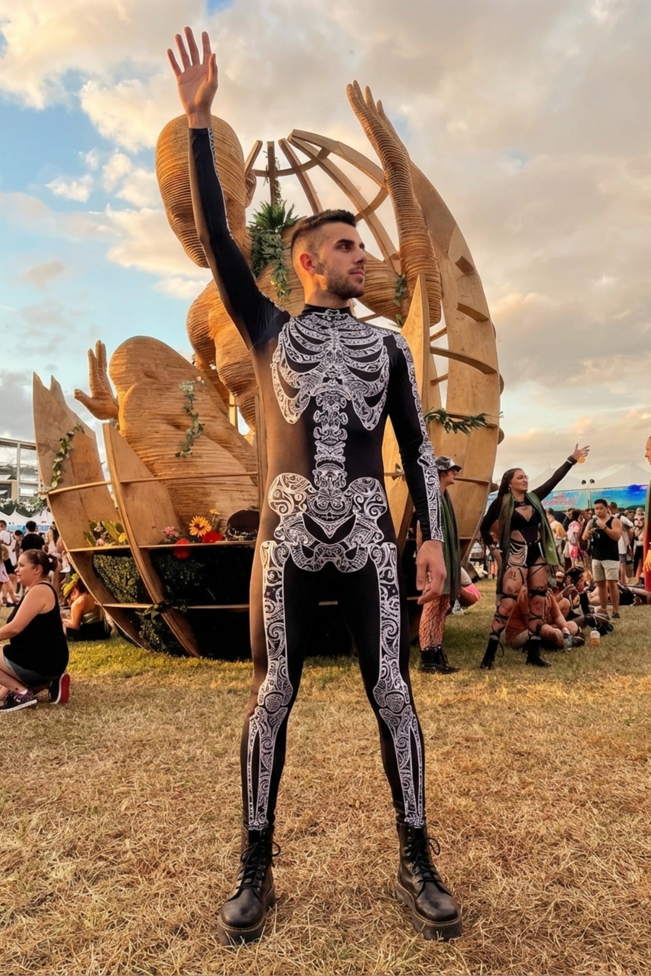 Tribal Spirit Skeleton Bodysuit VV028