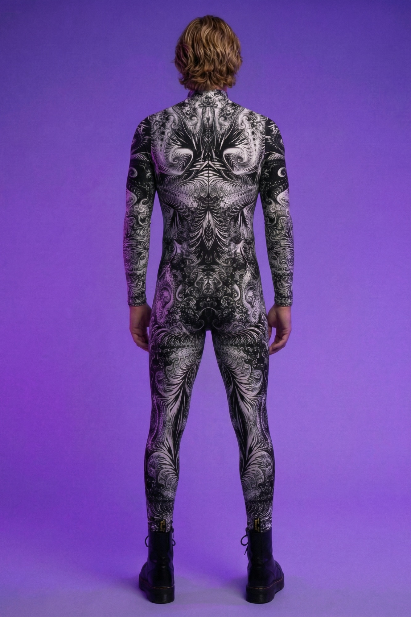 Hypnotic Fractal Print Bodysuit VV070