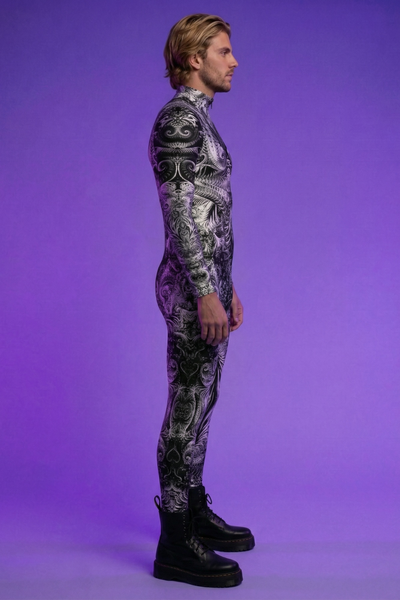 Hypnotic Fractal Print Bodysuit VV070