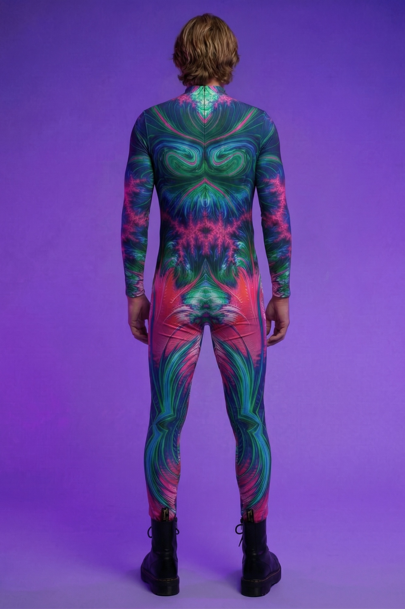 Euphoric Fractal Print Catsuit VV087