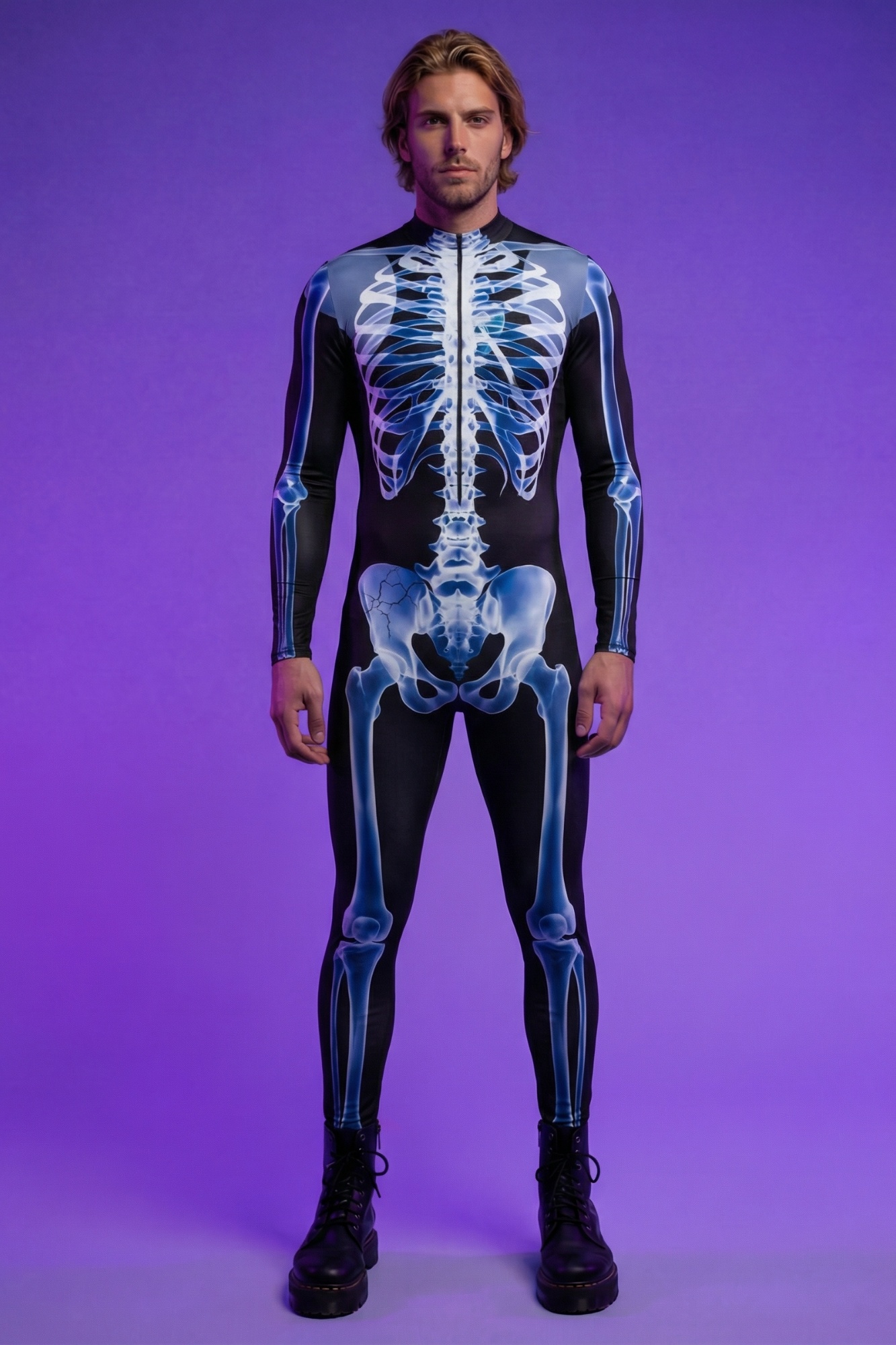 Night Stalker Skeleton Bodysuit VV096
