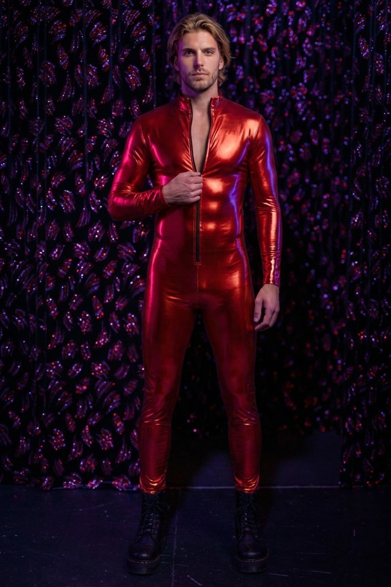 Galactic Metallic Red Catsuit VV111