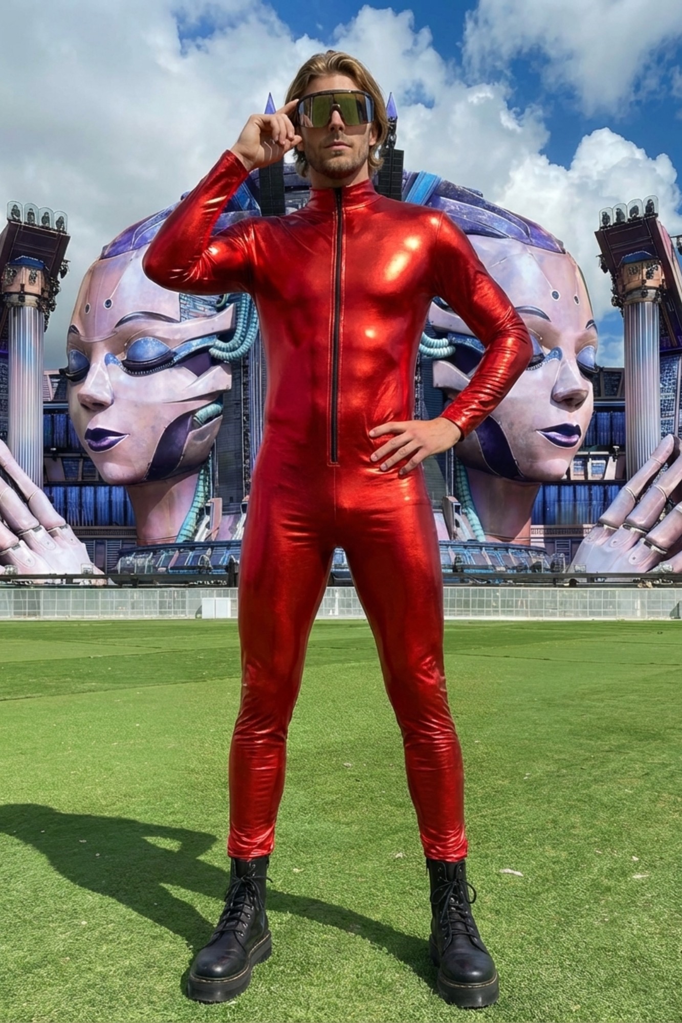 Galactic Metallic Red Catsuit VV111