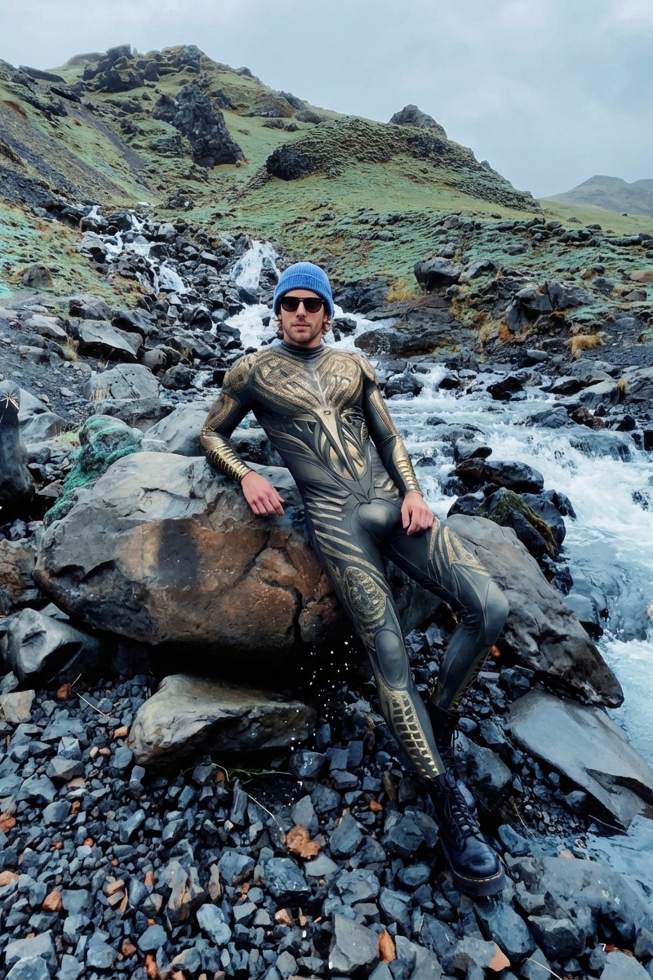 Cybernetic Nomad Printed Bodysuit VV251