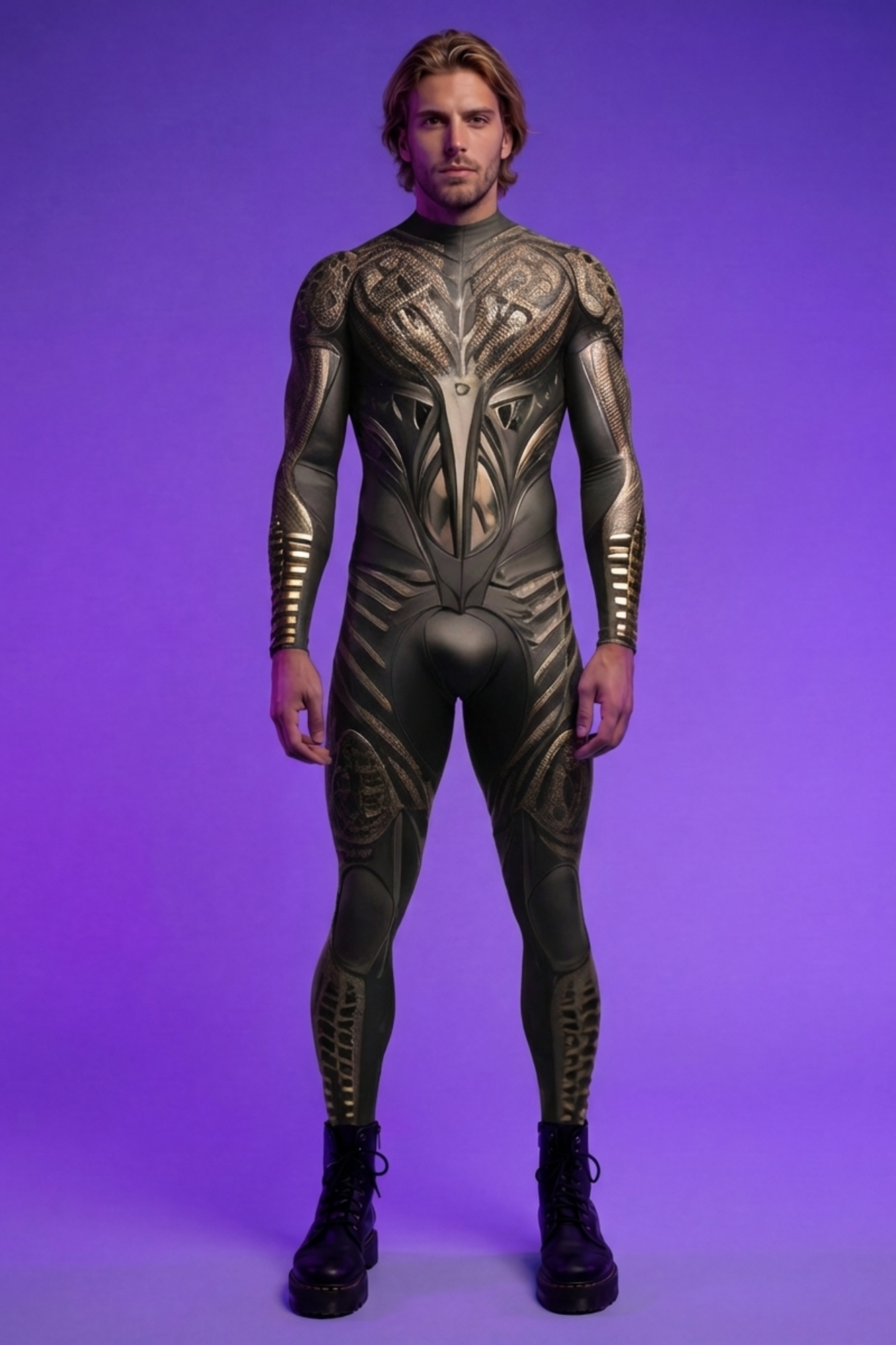 Cybernetic Nomad Printed Bodysuit VV251