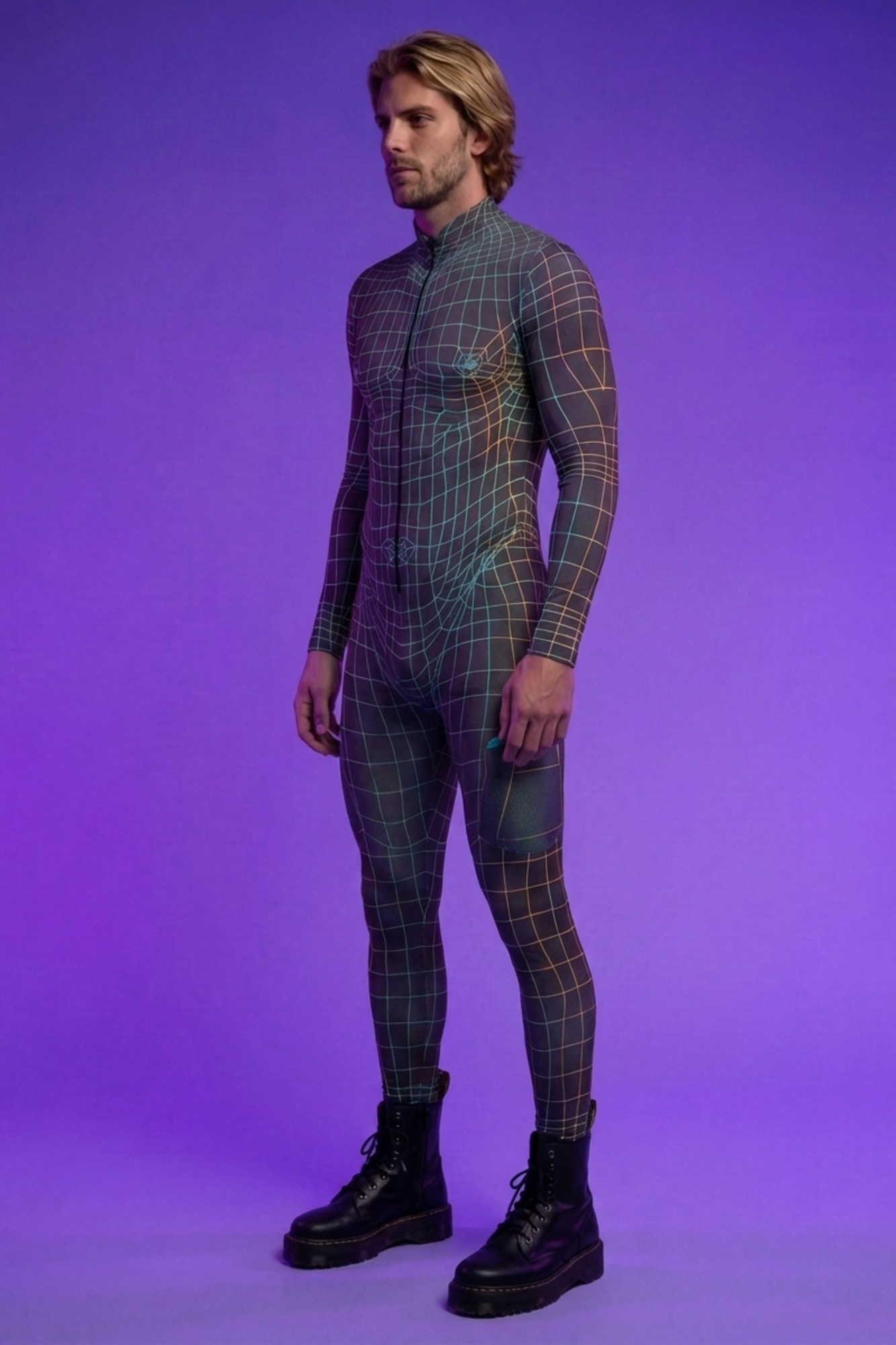 Cyber Runner Grid Bodysuit VV359