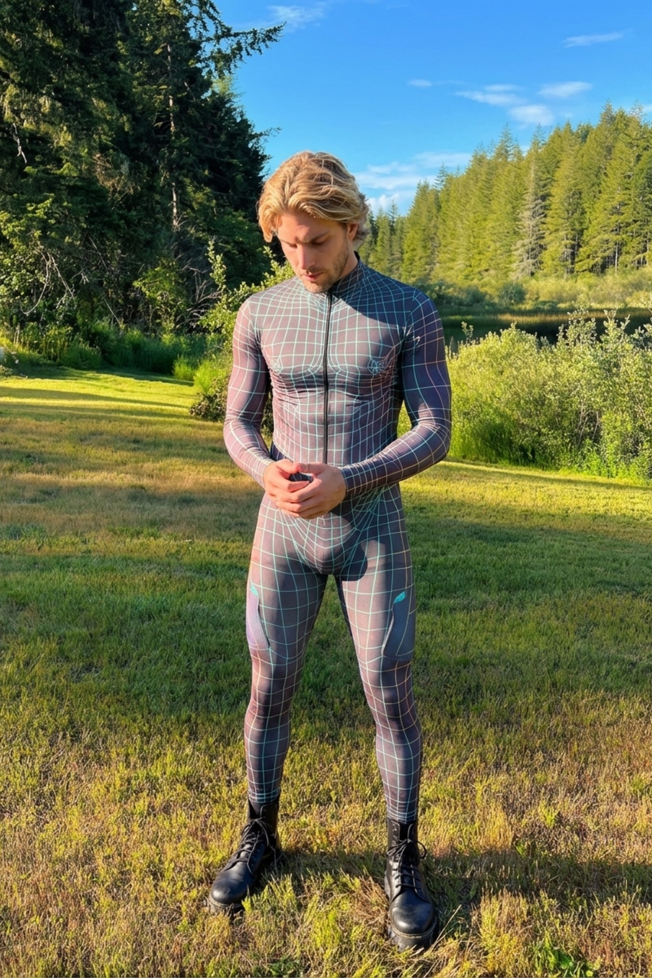 Cyber Runner Grid Bodysuit VV359
