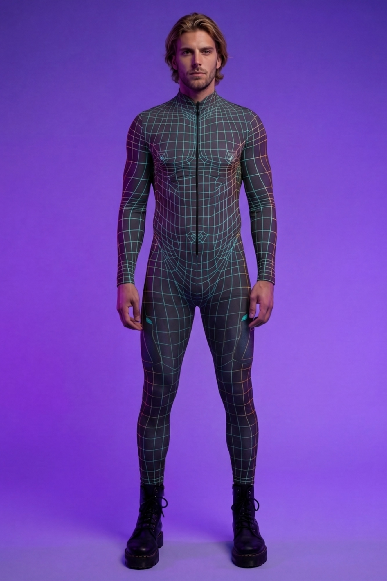 Cyber Runner Grid Bodysuit VV359