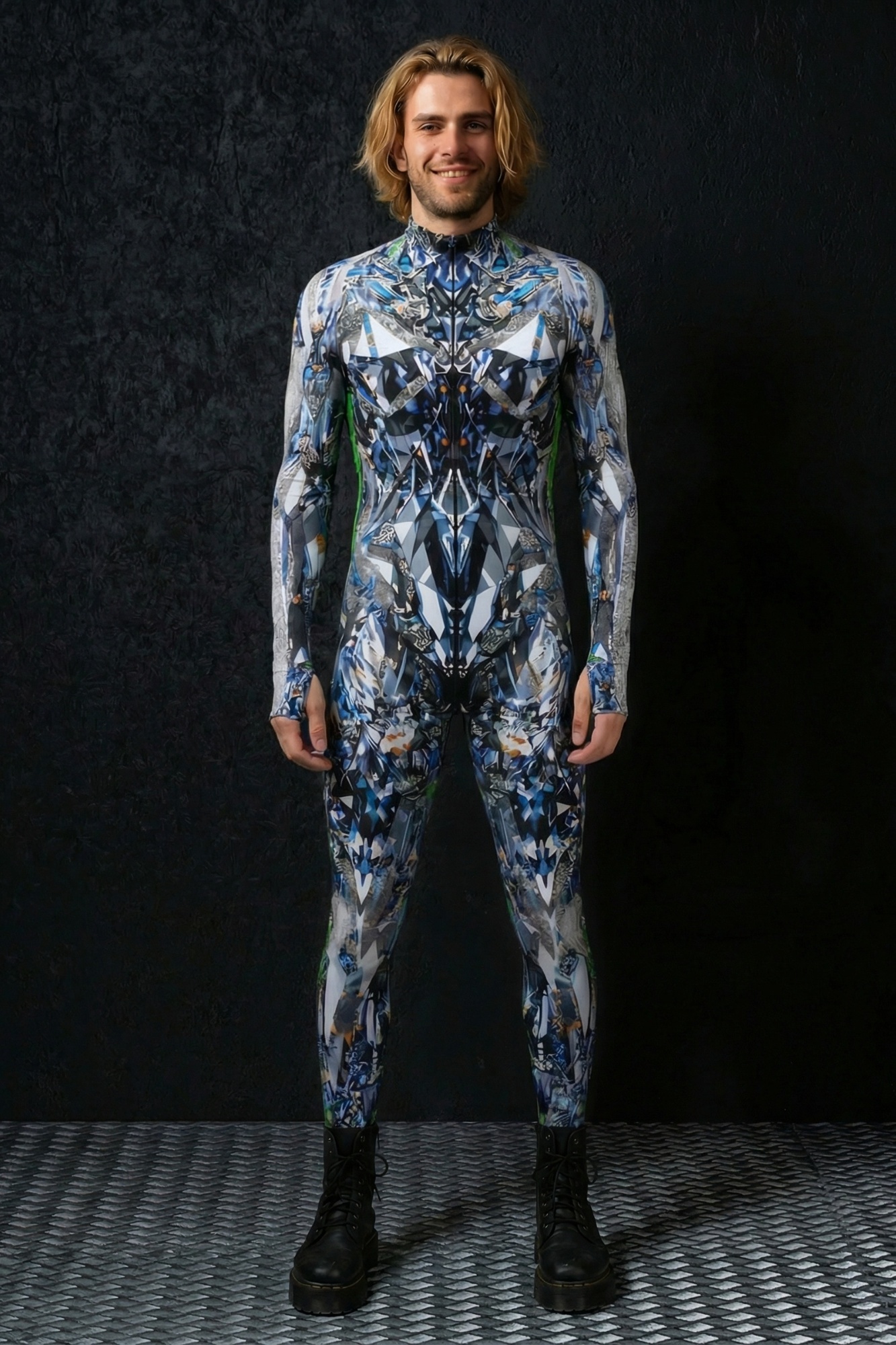 Cyber-Gladiator Printed Bodysuit VV375