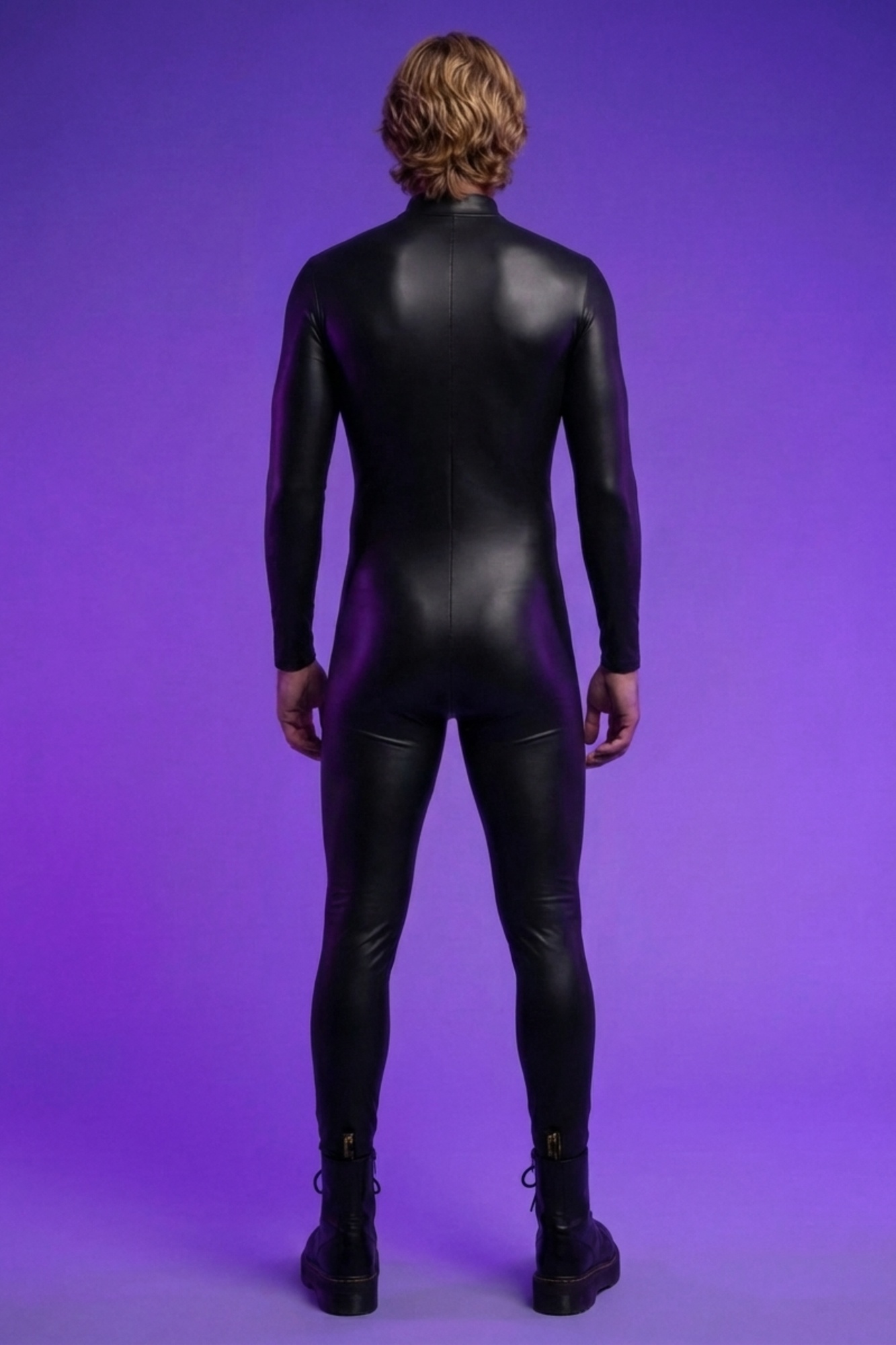 Neo-Messiah Faux Leather Bodysuit VV406