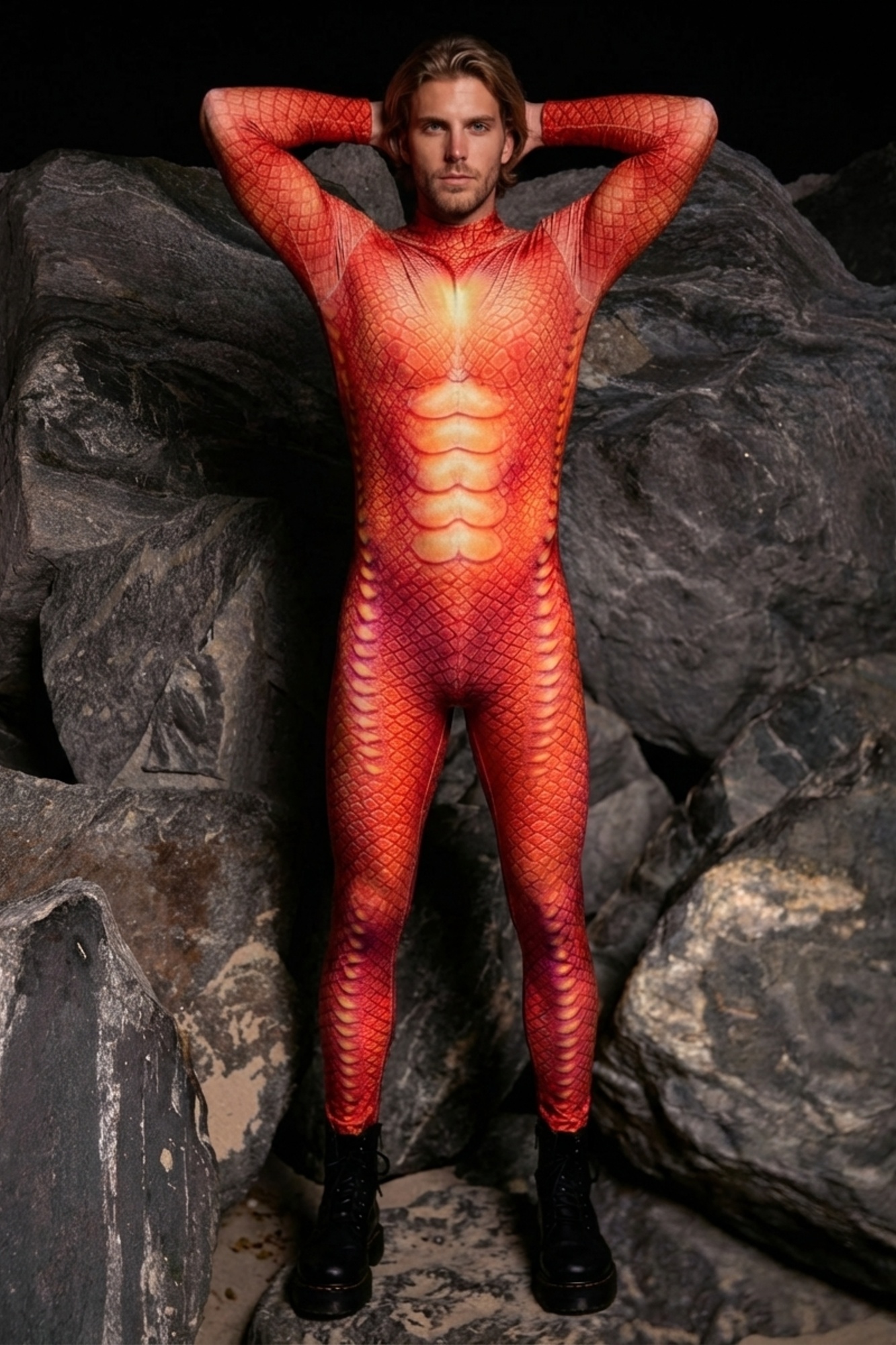 Fire Dragon Scale Bodysuit VV586