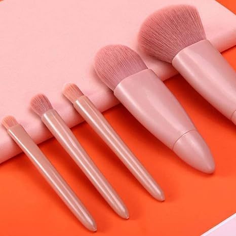 Easy-taken Travel Makeup Brush Set, COSHINE 5pcs Mini Complete Function Cosmetic Brushes Kit (5pcs with holder)