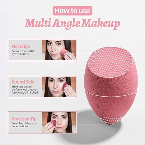 Makeup Sponge Set BS-MALL Blender Sponges 7 Pcs for Liquid, Cream, and Powder, Multi-colored with 1 Mini Makeup Sponge Pink (F-PinkGrey)