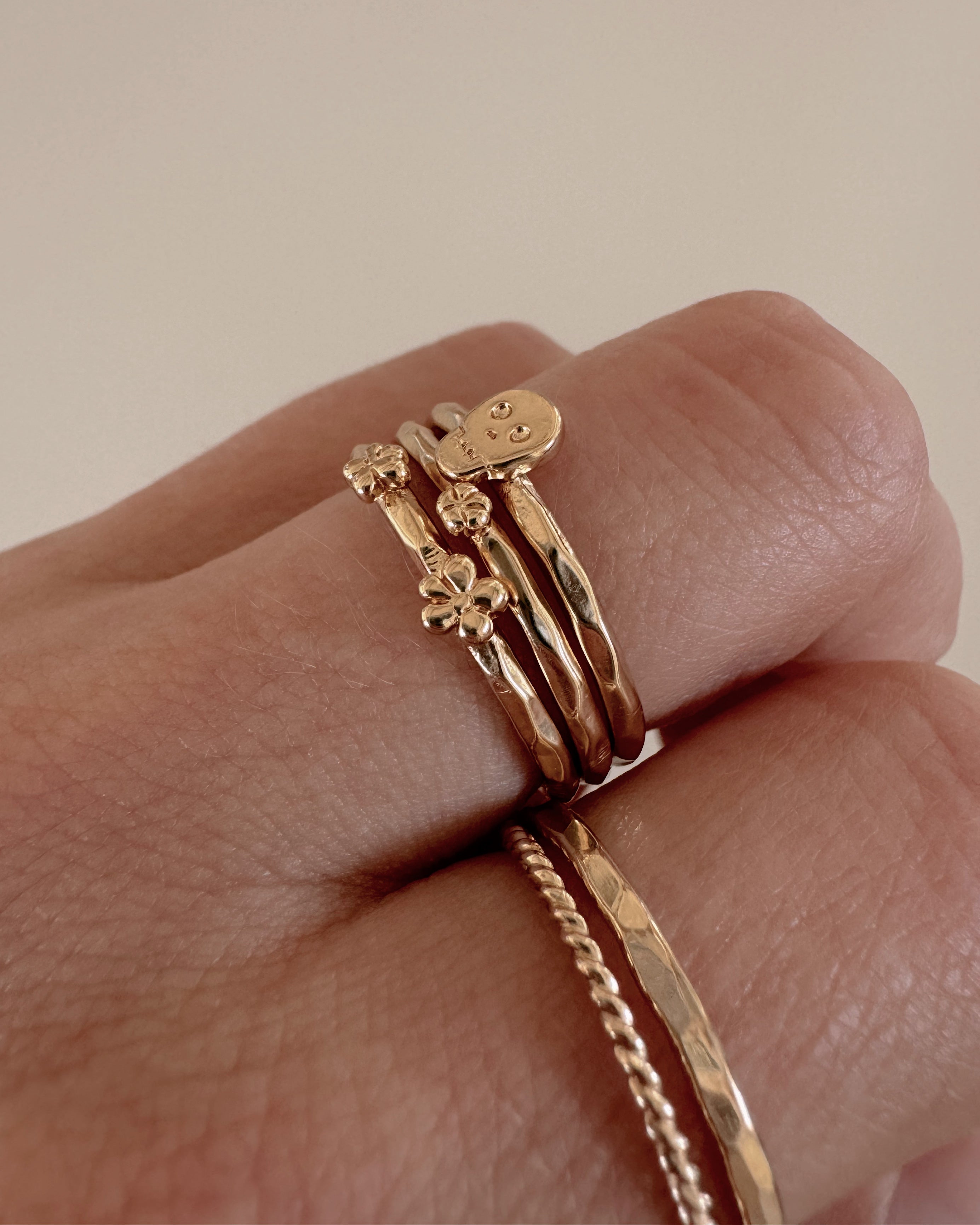 Heart Bones Ring Set