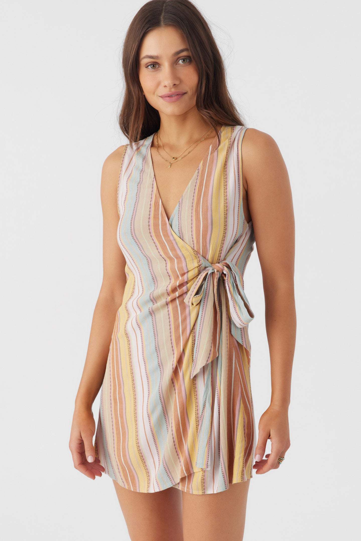 STRIPE WRAP DRESS