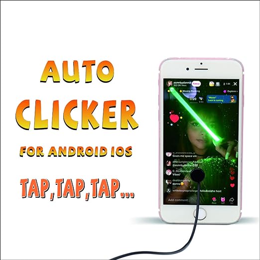 Auto Clicker for iPhone iPad：Screen Device Automatic Tapper for Android IOS，Simulated Finger Continuous Clicking, Adjustable Speed Physical Clicker，Suitable for Games, Live Broadcasts Likes, Reward Tasks（1 Second Fastest 33 Times） (A1)